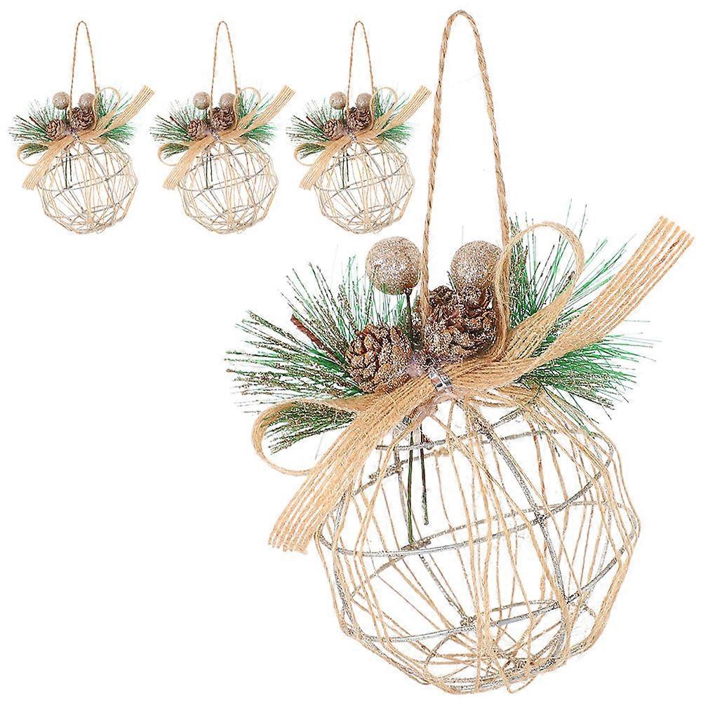 Tree Decorations Baubles Christmas Ball Ornaments Elegant Style Christmas Tree Decorations 8CM x 8CM x 8CM Iron 4Pcs