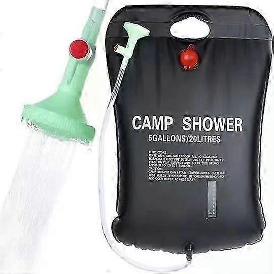 Portable Solar Shower Camping 20L Fast Heating to 45C with Removable Hose, Adjustable Head, Foldable