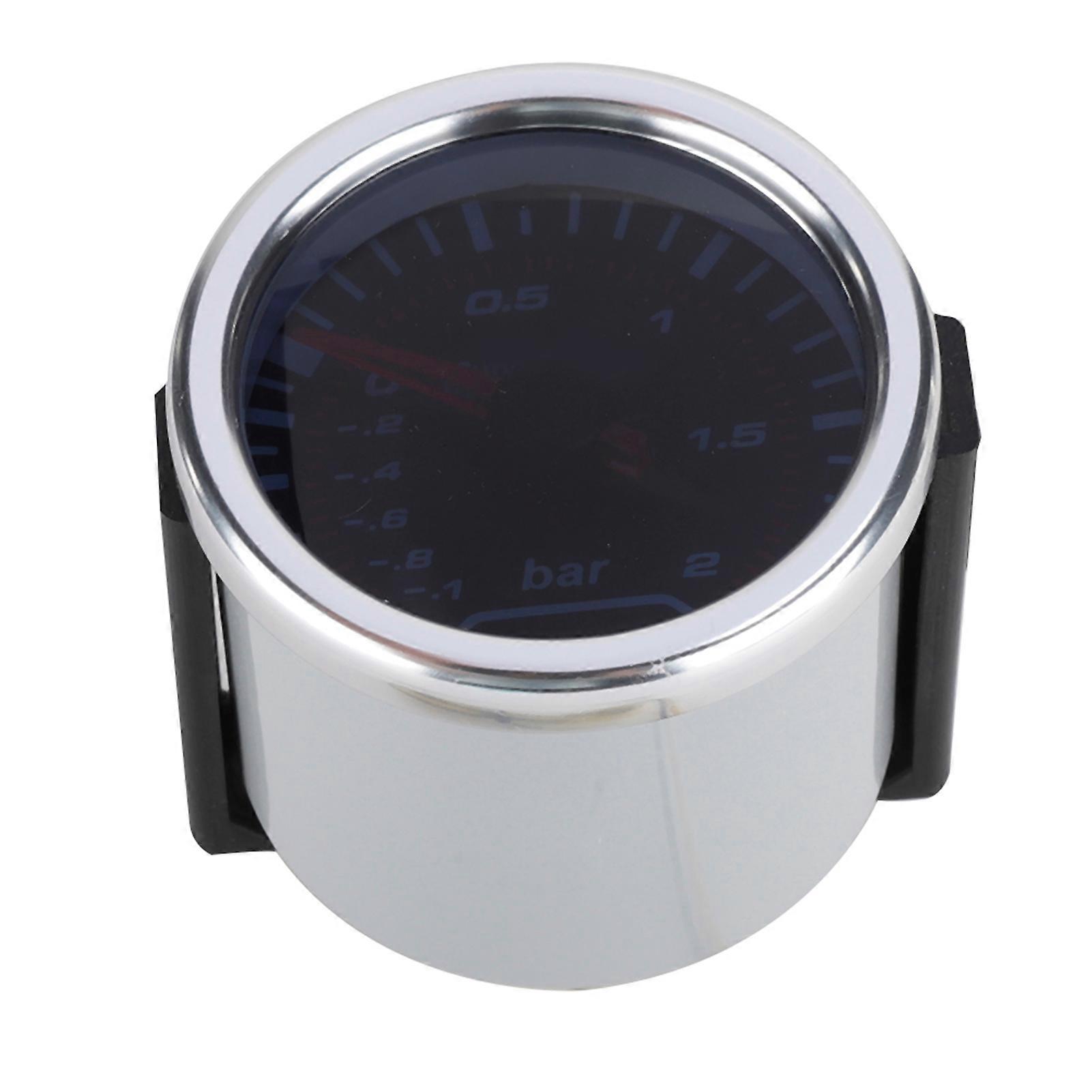 12V 1-2Bar Modified Boost Gauge Mechanical Turbo Pressure Meter 52mm/2in