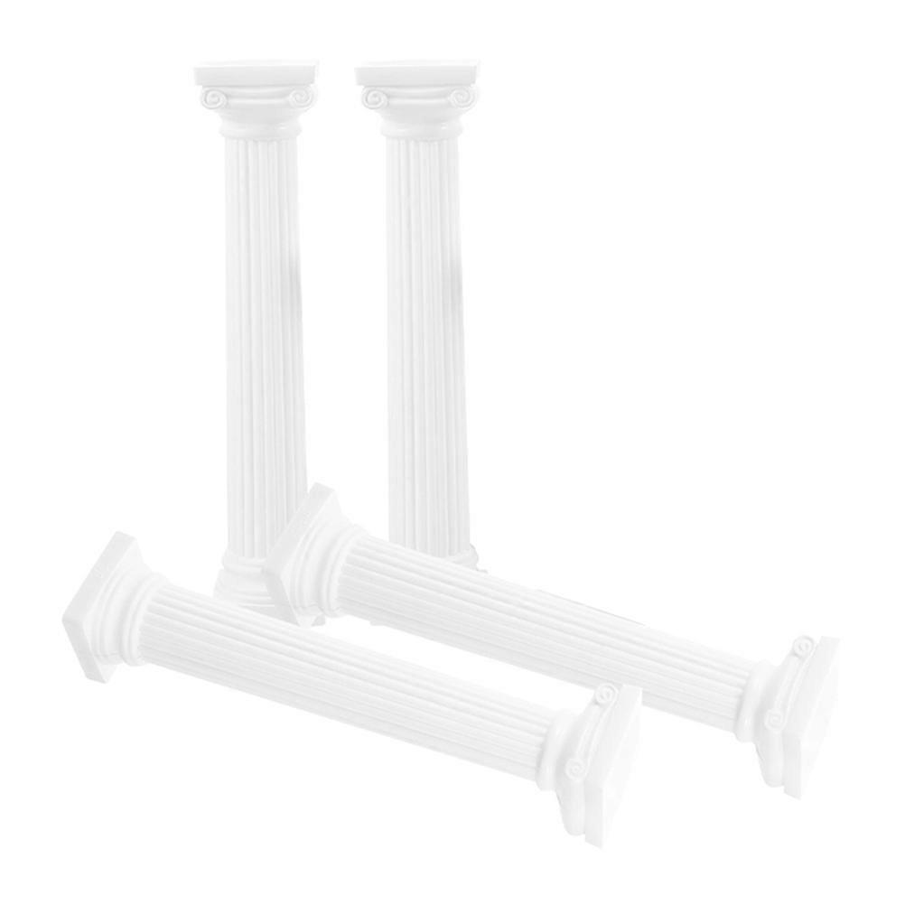 4pcs Mini Roman Pillar Statues, Decorative Columns for Home Decor, Photography Props, Retro Design, Stable Base for Parties and Landscapes