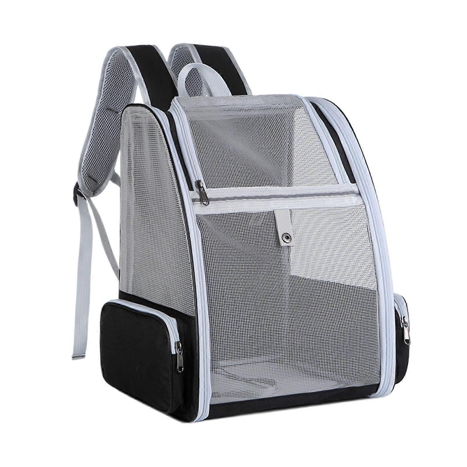 Generico Pet Backpack Cat Carrier with Breathable Mesh, 42x38x32cm, Black