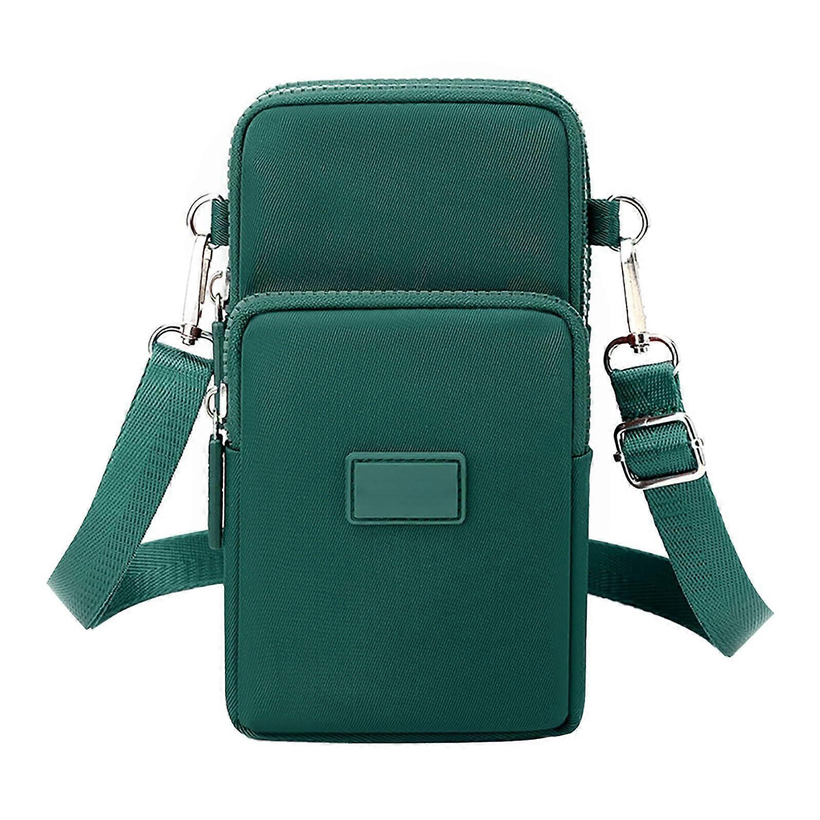 Plain Versatile Mobile Phone Bag Small Shoulder Bag Vertical Diaper Bag Women Green One Size Green One Size, Green, Unit size
