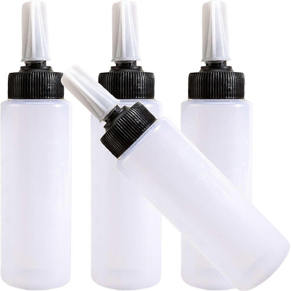 4pcs Reusable Hair Dye Applicator Bottles with Graduated Scale for Precise Liquid Dispensing – Salon & Home Use