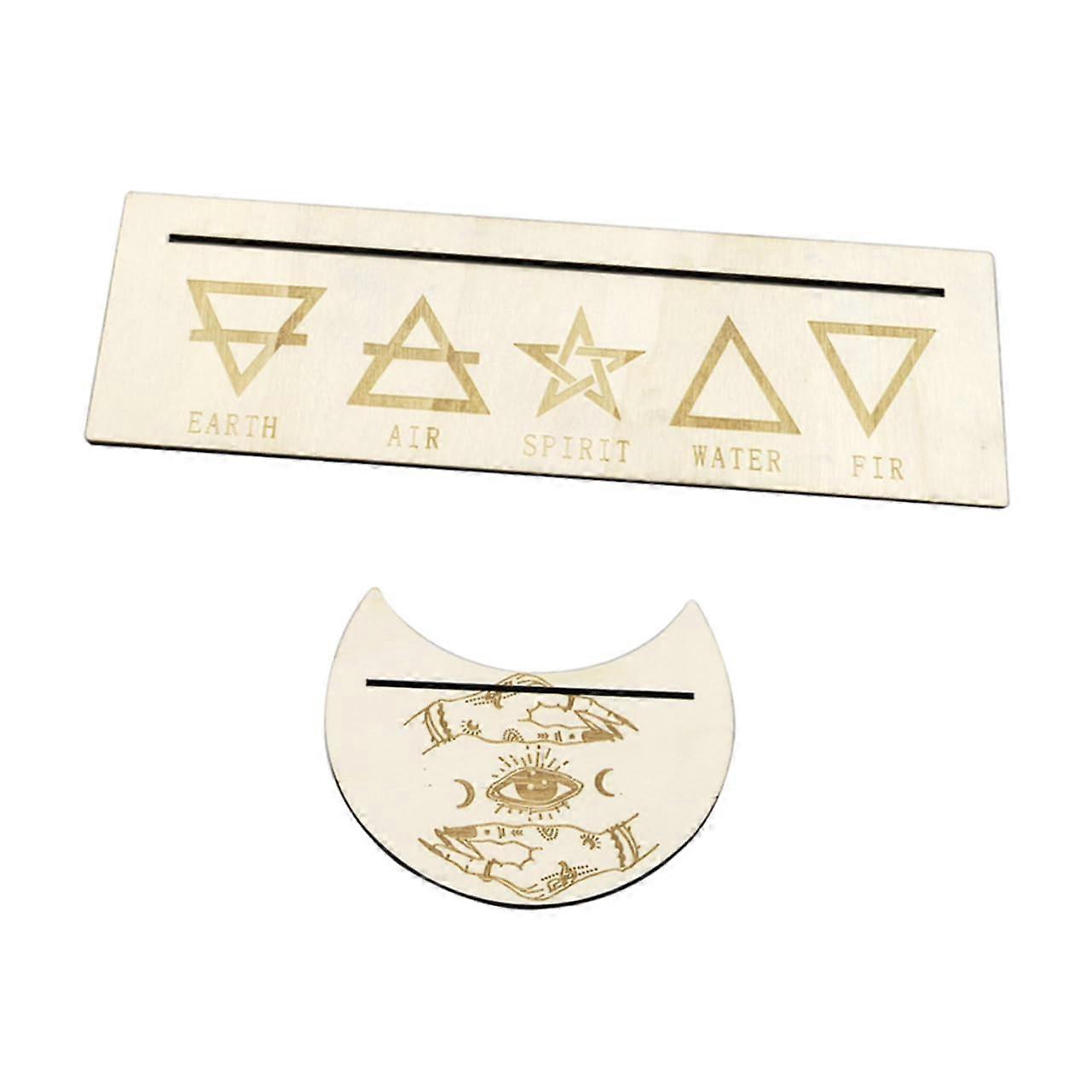 Tarot Card Holder Moon Phase Stand with Pendulum Clear Storage Display