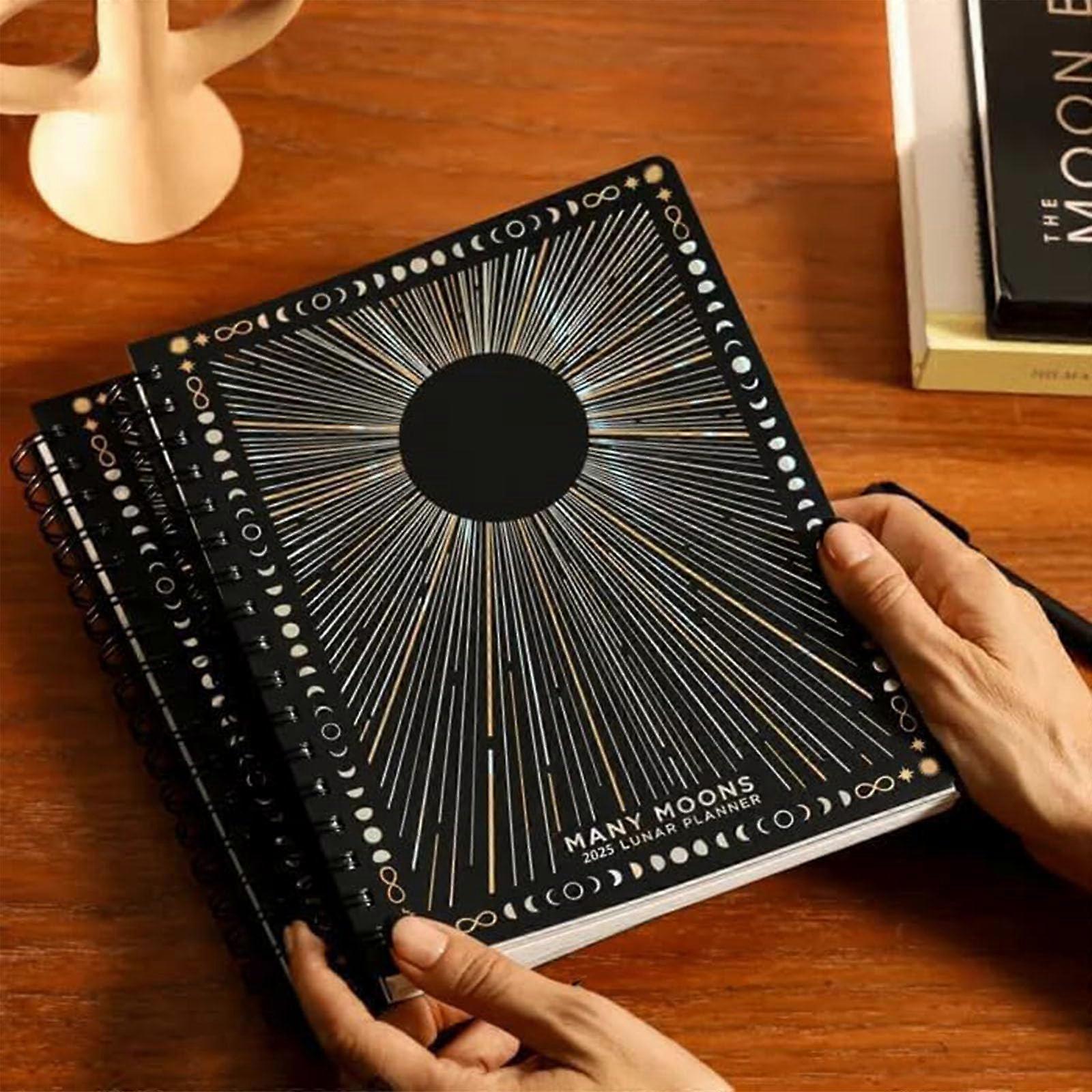 2025 Moon Planner with Tarot Spreads, 7x9 Inch Spiral Notebook, Astrology Phase Tracker, Magic Moon Organizer