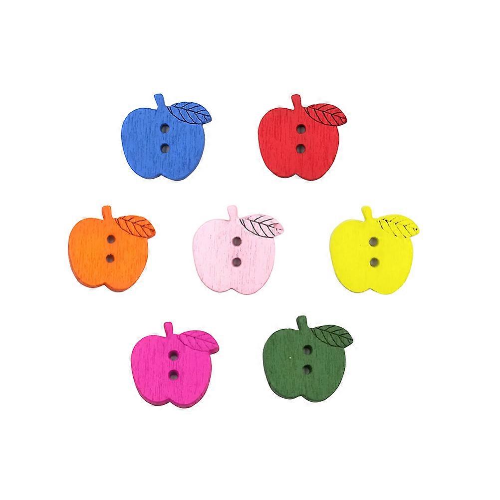 Diy Wooden Buttons Cartoon Printing Pattern For Hats Hand-Painted Shoes 100Pcs