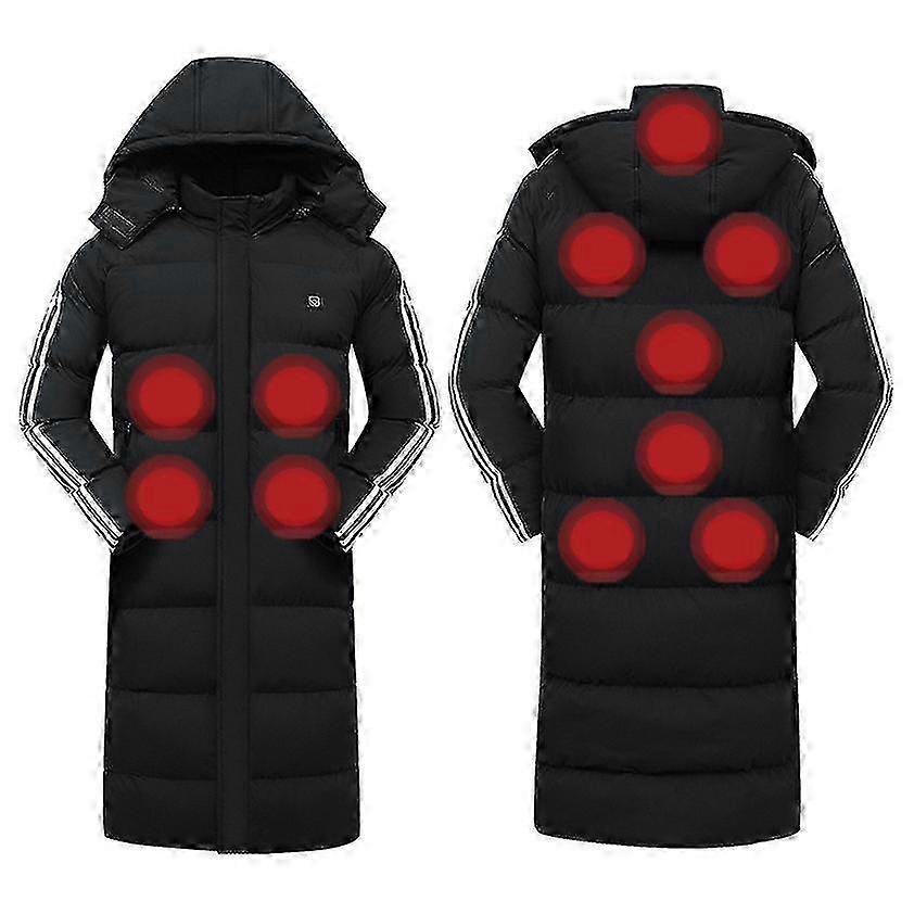 Long Heating Coat for Men, Smart Charging Heating Down Jacket for Women