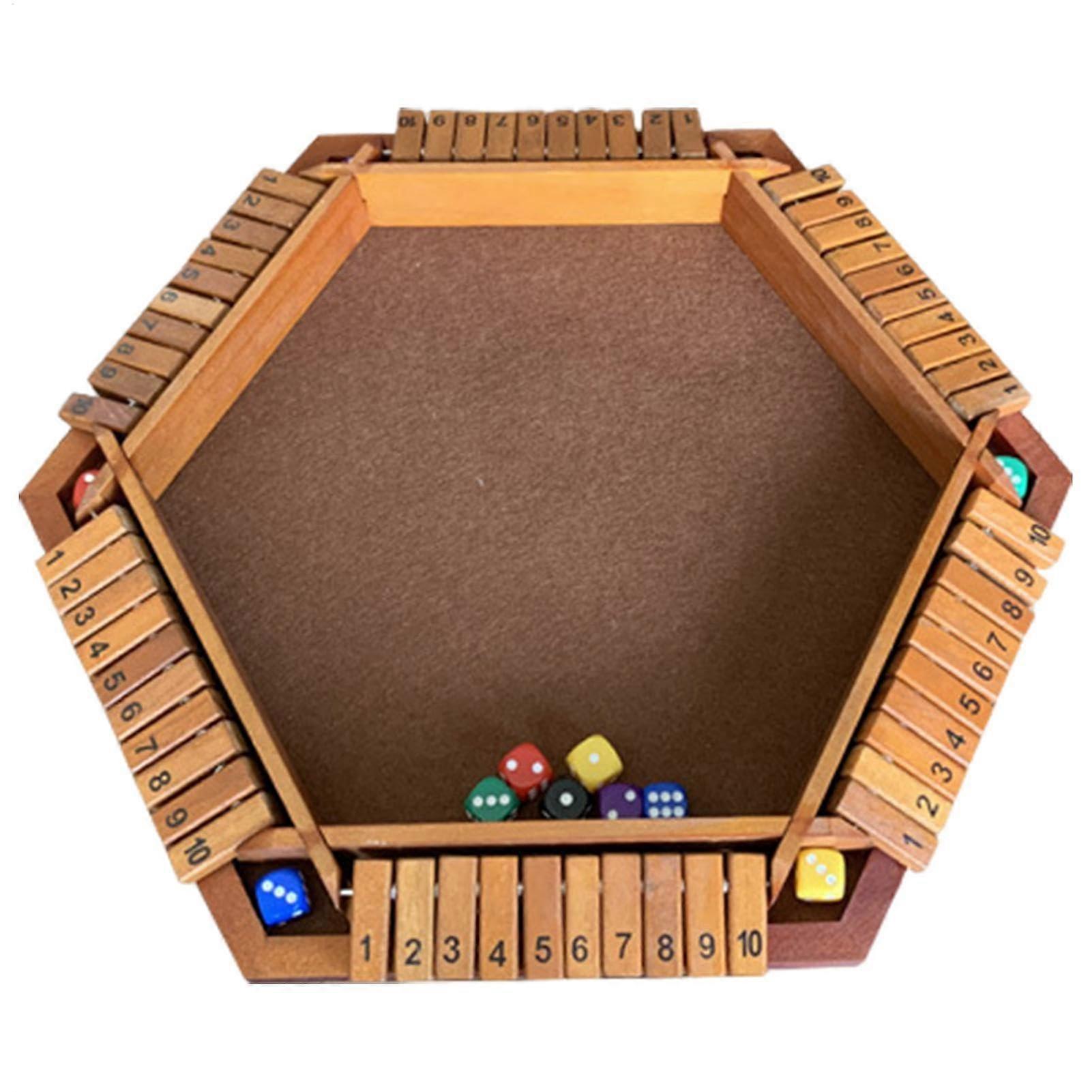 Close the dice game box, rolling board in family classroom, wood for 6 players, waterproof storage box design