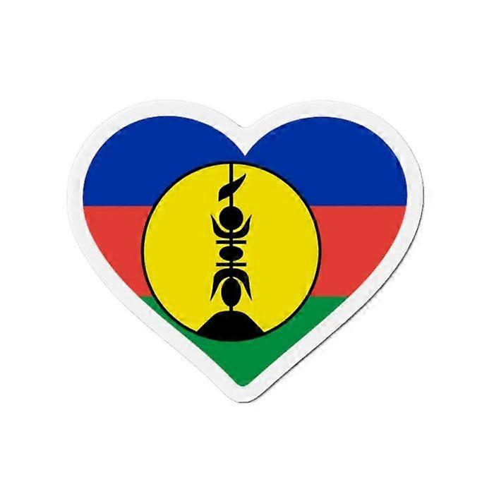Magnet Heart Flag New Caledonia - Multicolored - 8 cm - 50 pieces - Synthetic resin - Unisex