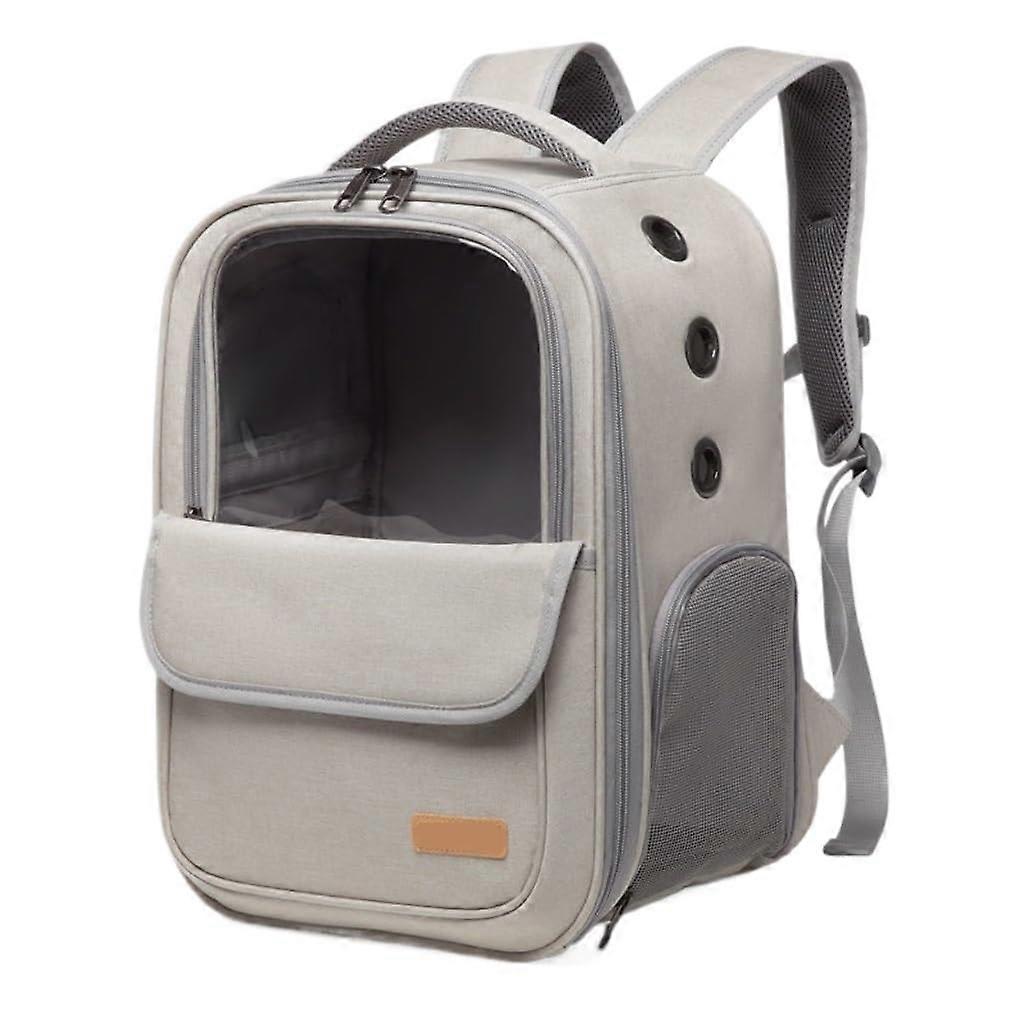 Cat Bag For Outings - Breathable Cat Carrier, Lightweight Small-Pet Travel Backpack, Double-Mesh Design, White