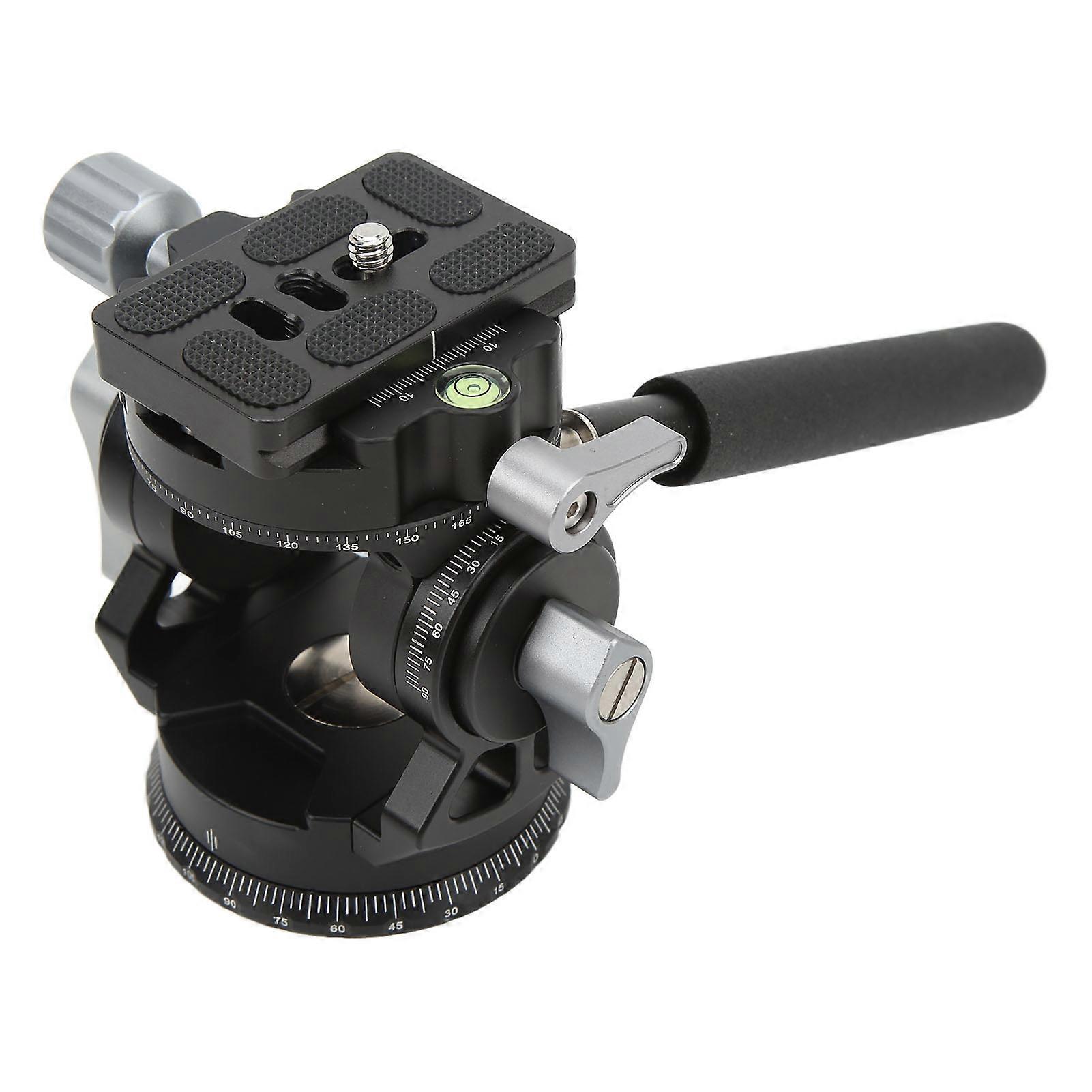 Camera Panoramic Tripod Head Aluminium Alloy with Handle Light Camera Fluid Head for Shooting SLR Cameras