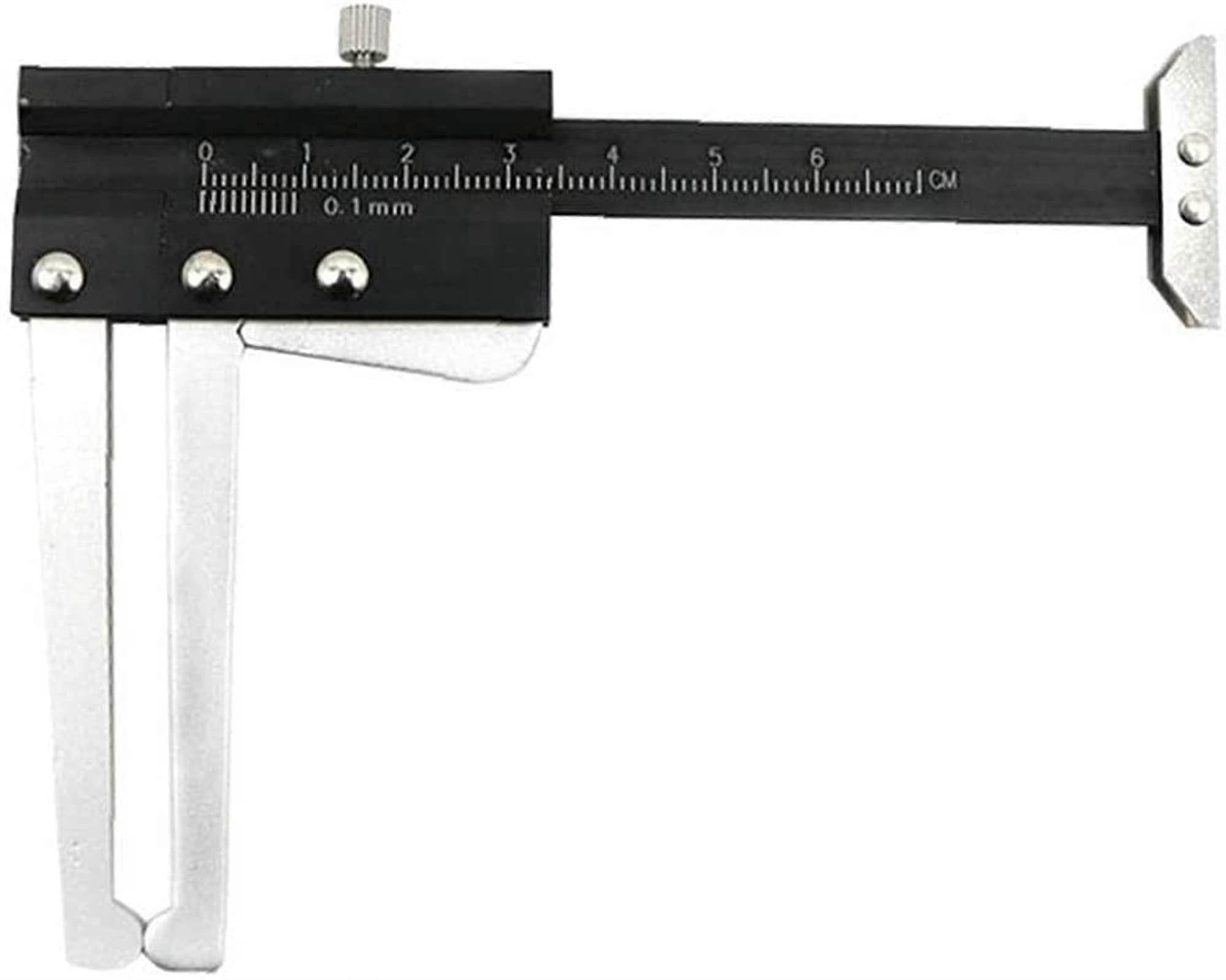 Brake disc caliper, tire tread depth gauge, measuring tool, thickness ruler, 2in1, aluminum, 0–60 mm