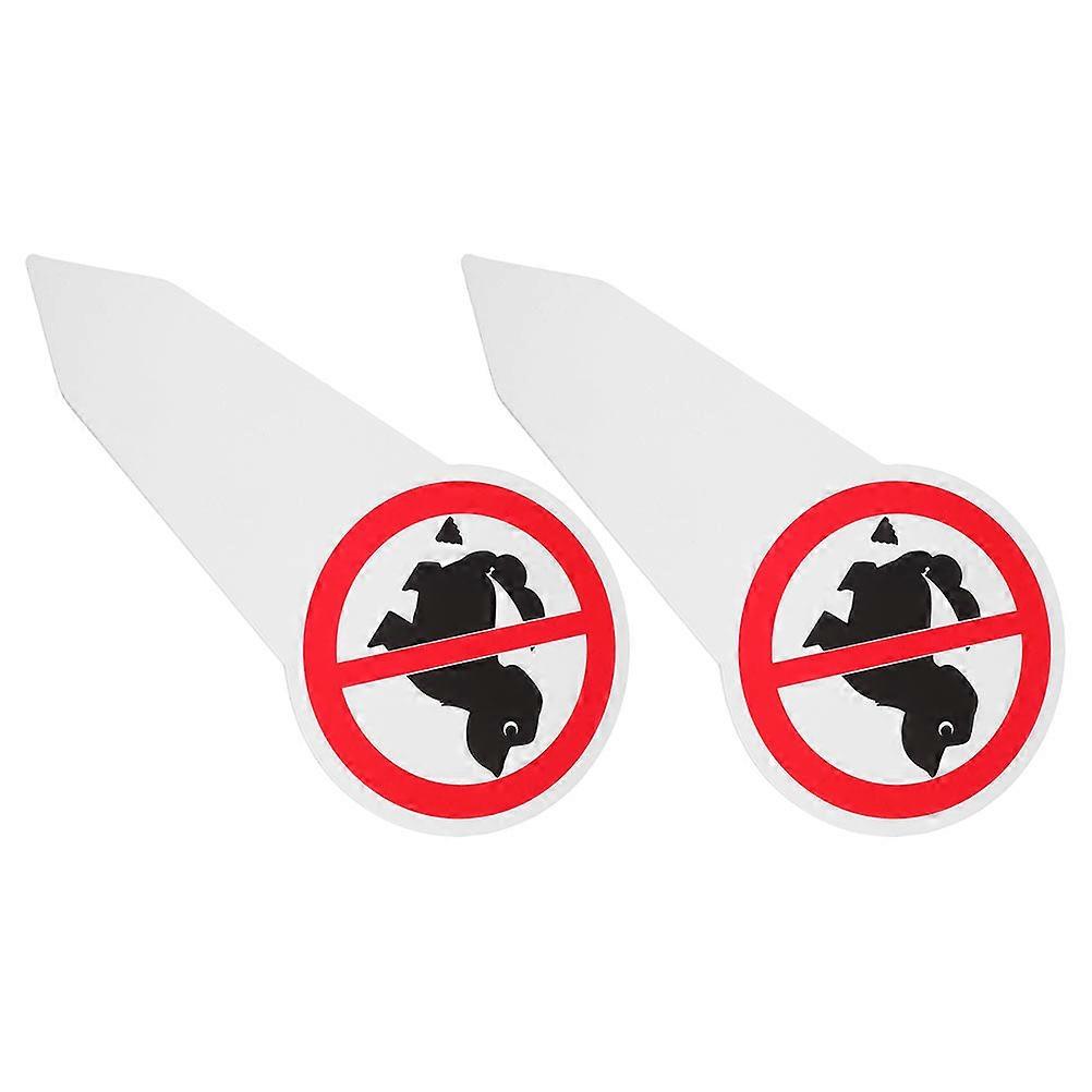2pcs Weatherproof Dog Waste Warning Signs with Stakes, UV Protected Lawn Markers for Garden or Patio to Prevent Dogs from Pooping on Grass