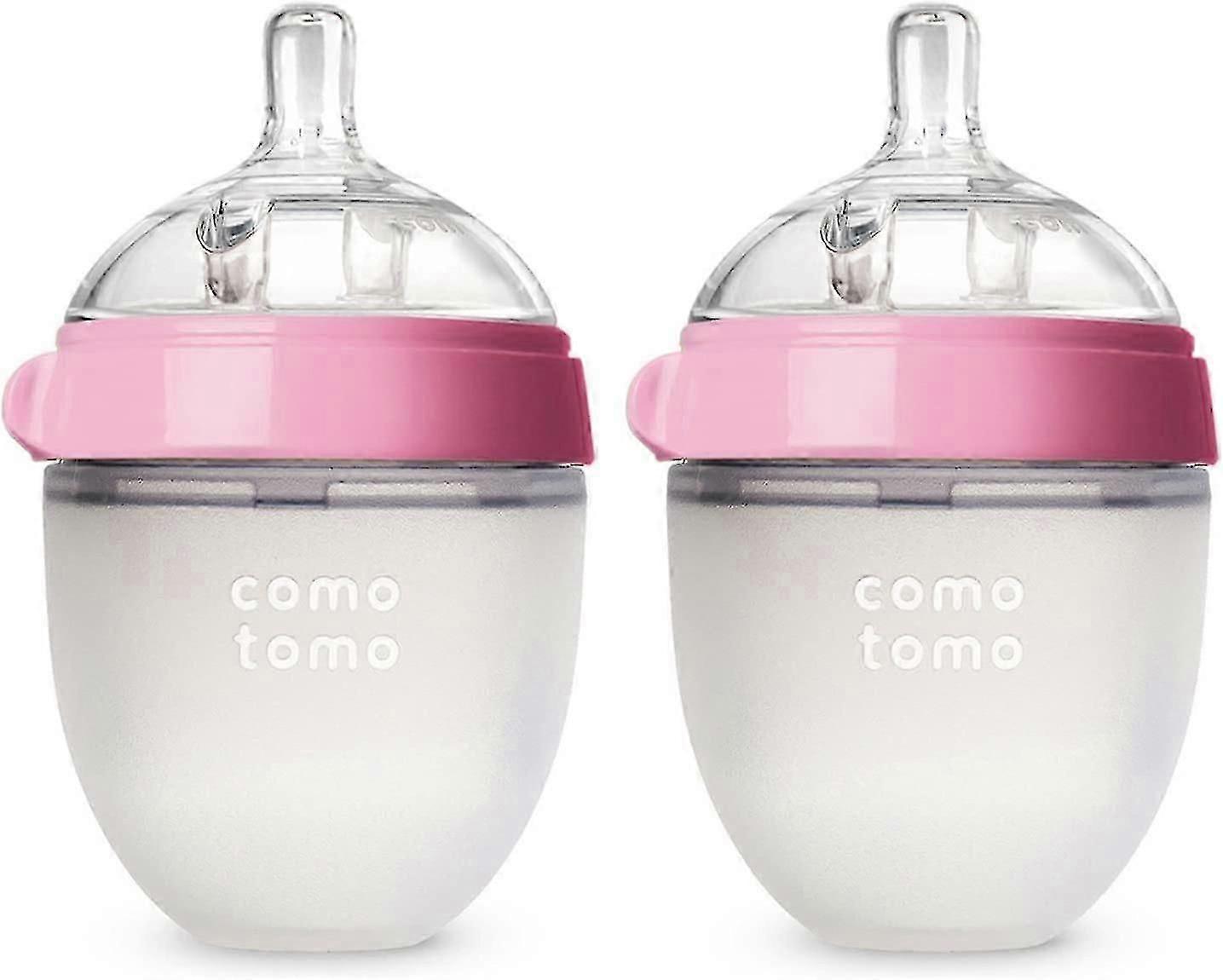 Comotomo Natural Feel Babyflasche (150 ml, rosa, 2er Pack)