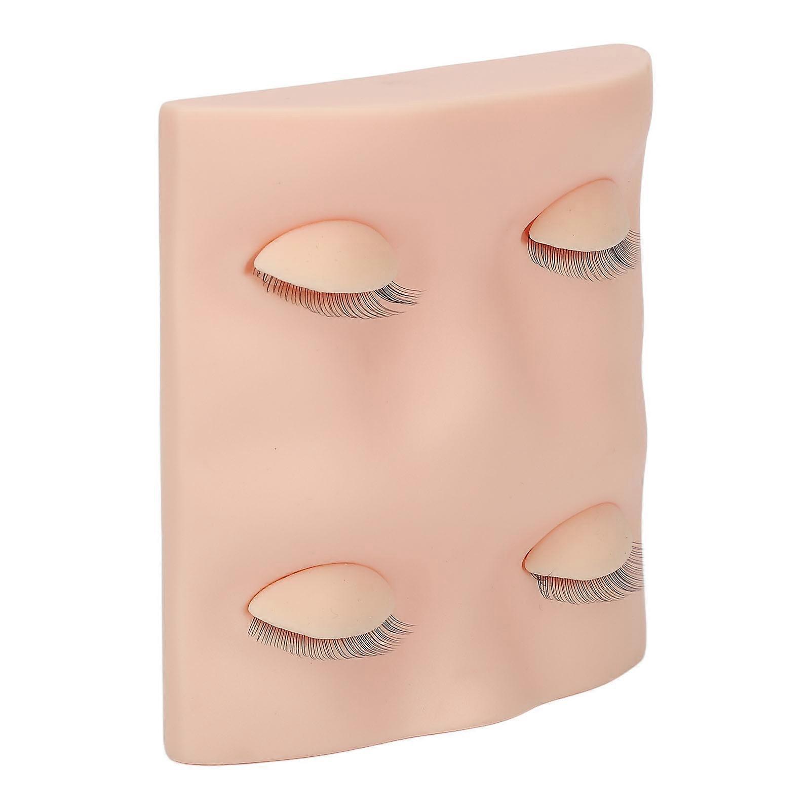 Lash Mannequin Head with with 3 Pairs Replacement Eyelids Realistic Removable Eyelash Training Mannequin Light Skin Tone