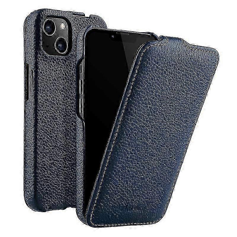 For Vertical Flip Phone Case Compatible with Certain Brands, Genuine Leather + PC Protective Shell Cover