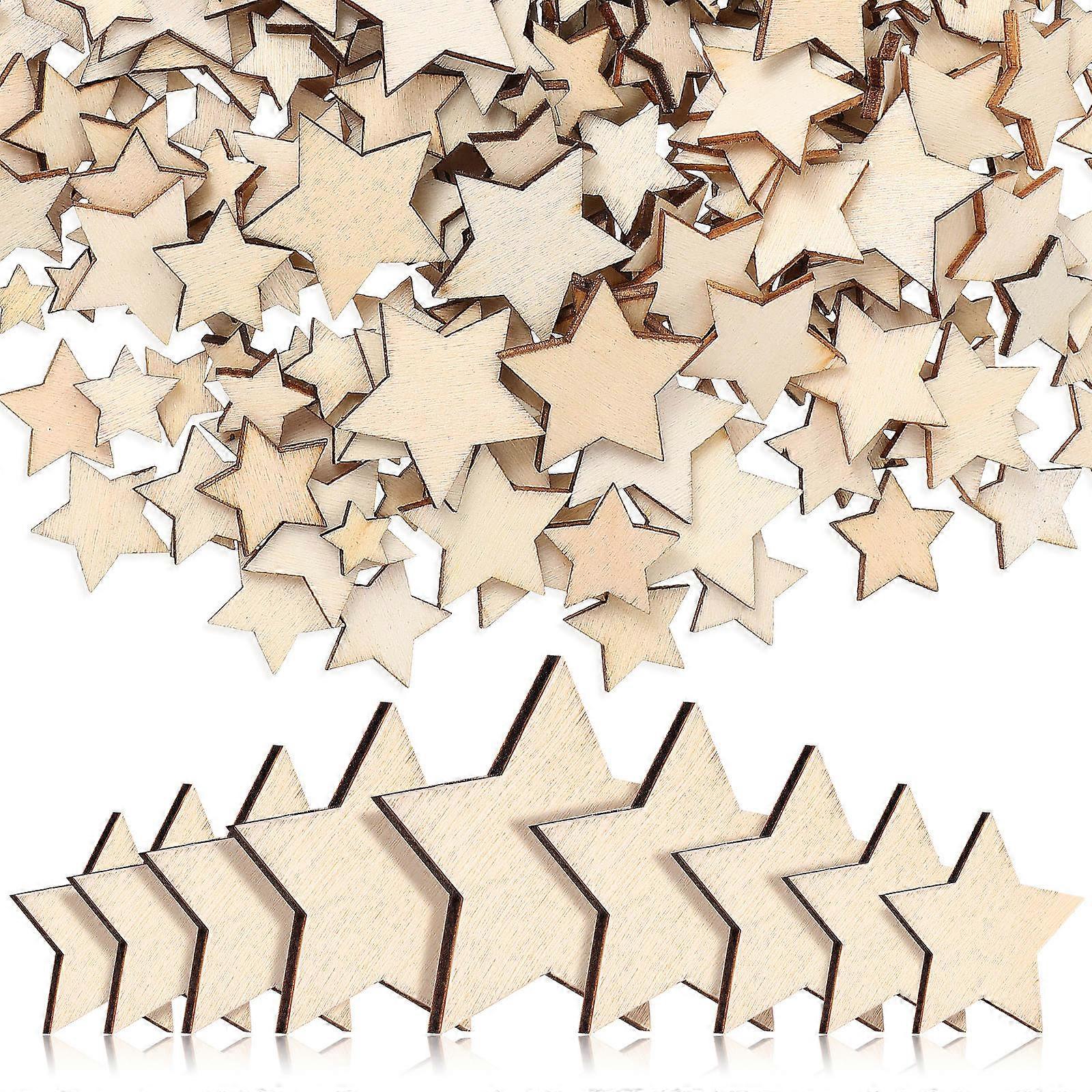 500pcs Wooden Stars for Crafts in Khaki Color for Decor Use Perfect for DIY Projects and Gifts