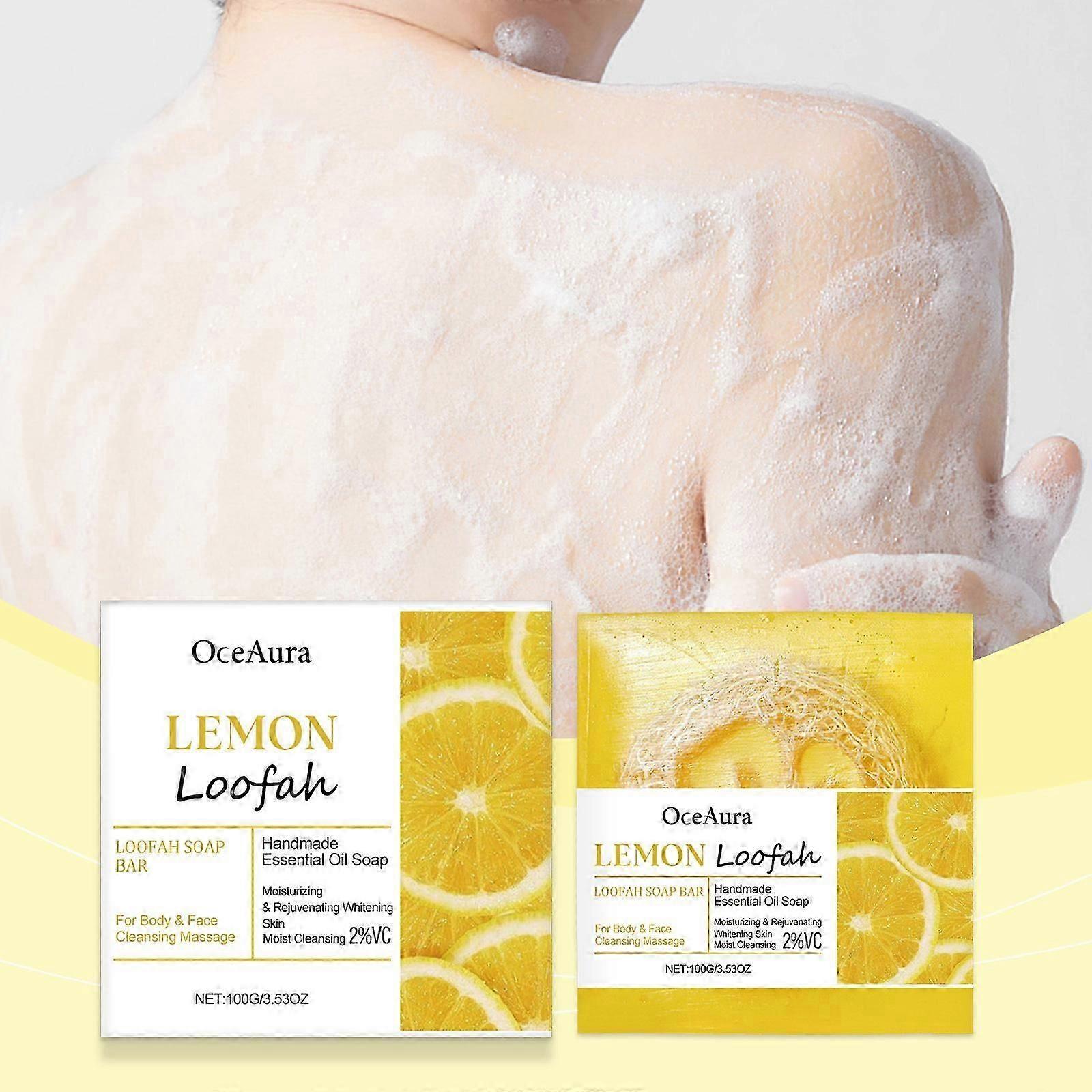 Lemon Soap Bar for Hand & Body Cleansing, Triple-Milled French Soap with Organic Shea Butter,Ideal for All Skin Types