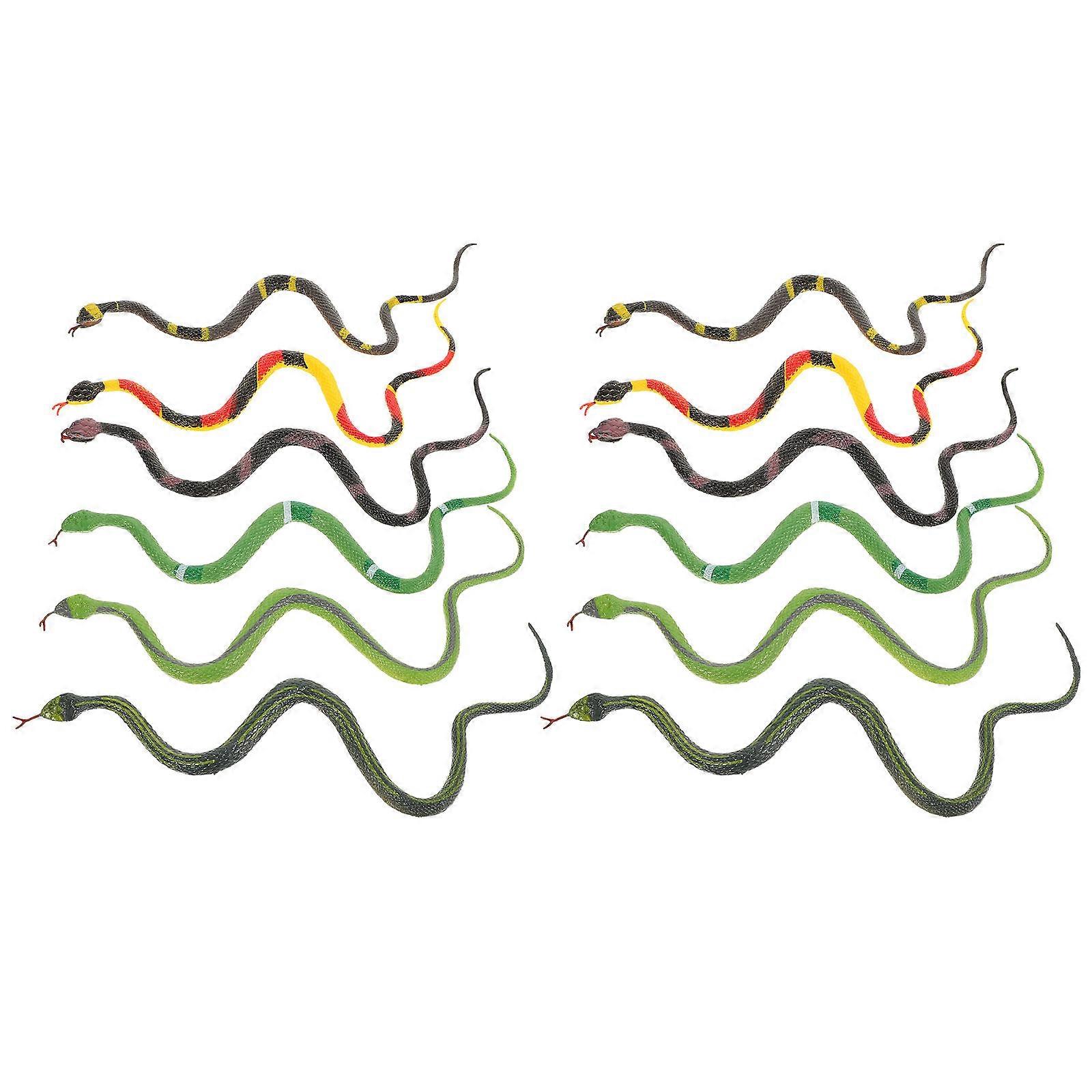 12pcs Realistic Colored Rubber Snake Models for Halloween, April Fools Day Party Decorations – Lifelike Scary Props for Pranks, Educational Play