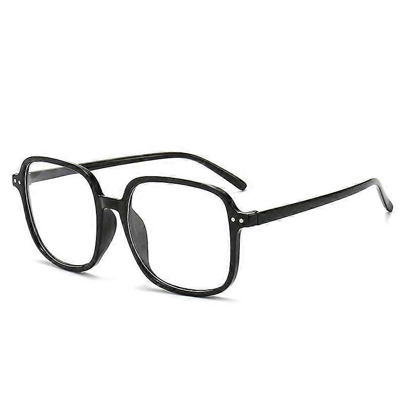 Oversized Square Frame Presbyopia Glasses for Men and Women, +250 Blue Light Blocking Reading Glasses in Black