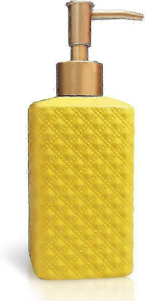 Vintage Gold Ceramic Soap Dispenser & Lotion Pump Bottle with Embossed Design - Elegant Home Décor for Bathroom & Kitchen
