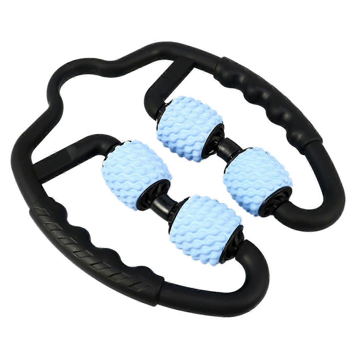 Black Muscle Relaxer Massage Roller for Exercising Use Portable PP Material Adjustable Width 7.9