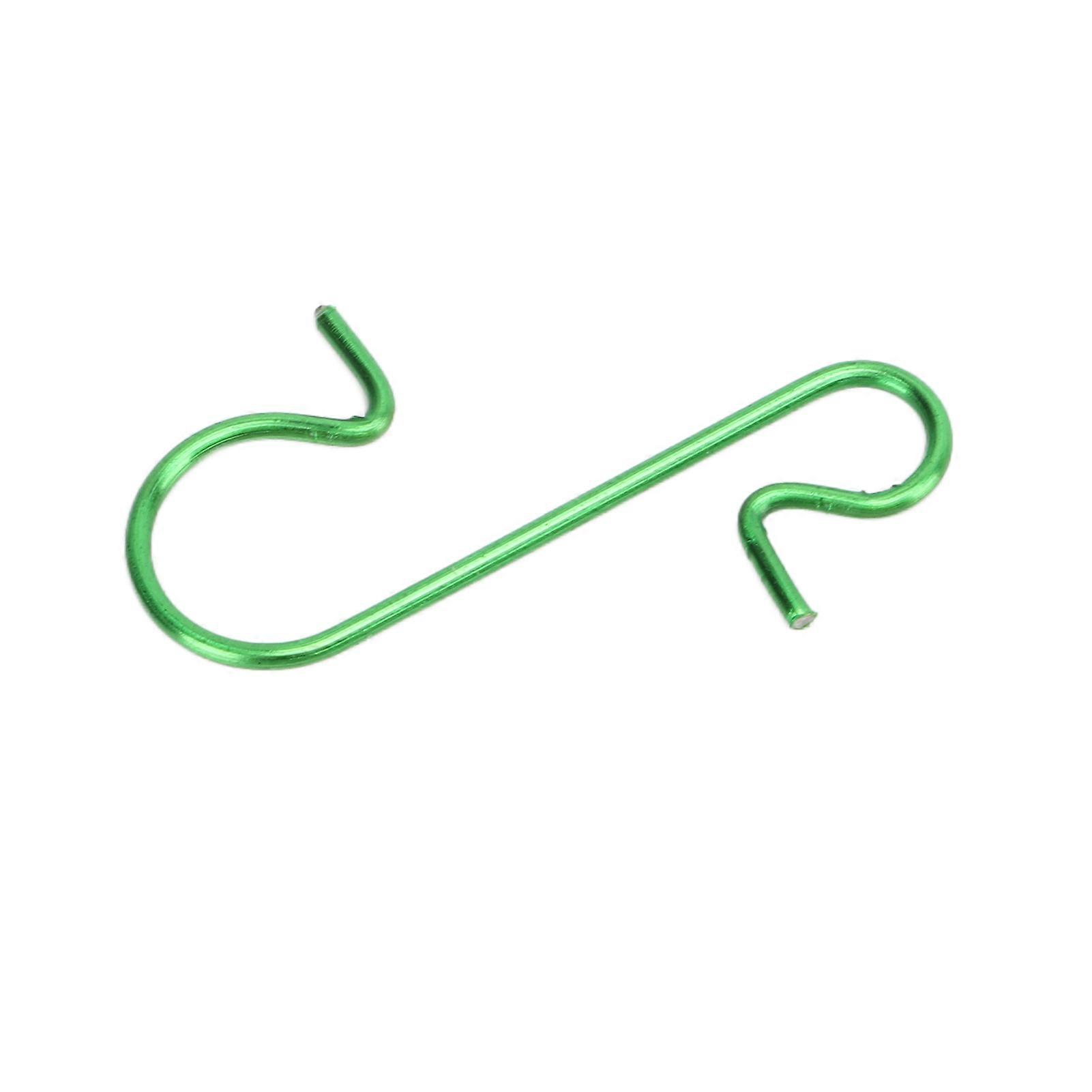 50Pcs S Hooks Novel Shape 3 Colors Sufficient Quantity Wear Resistant Multi Functional S Hooks for Decoration DIYGreen