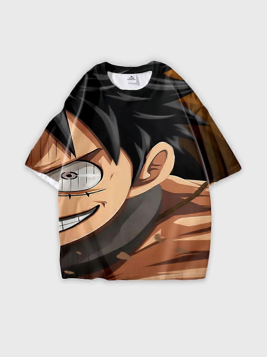 T-shirt round neck Role Pattern loose short sleeve O176