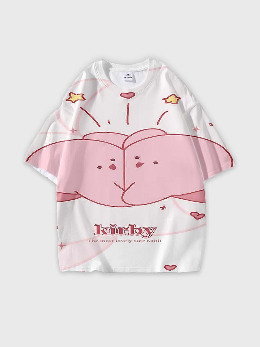 T-shirt round neck Cartoon Pattern loose short sleeve D2931