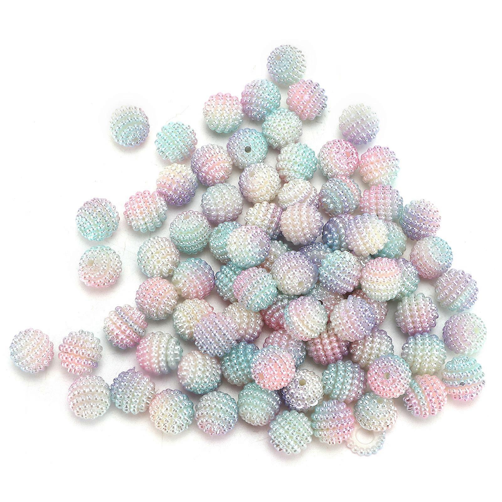 200pcs Pearl Beads Color Pearlized Gradient Bayberry Shaped Bubble Beads with Hole for DIY Jewelry Making Decoration#1