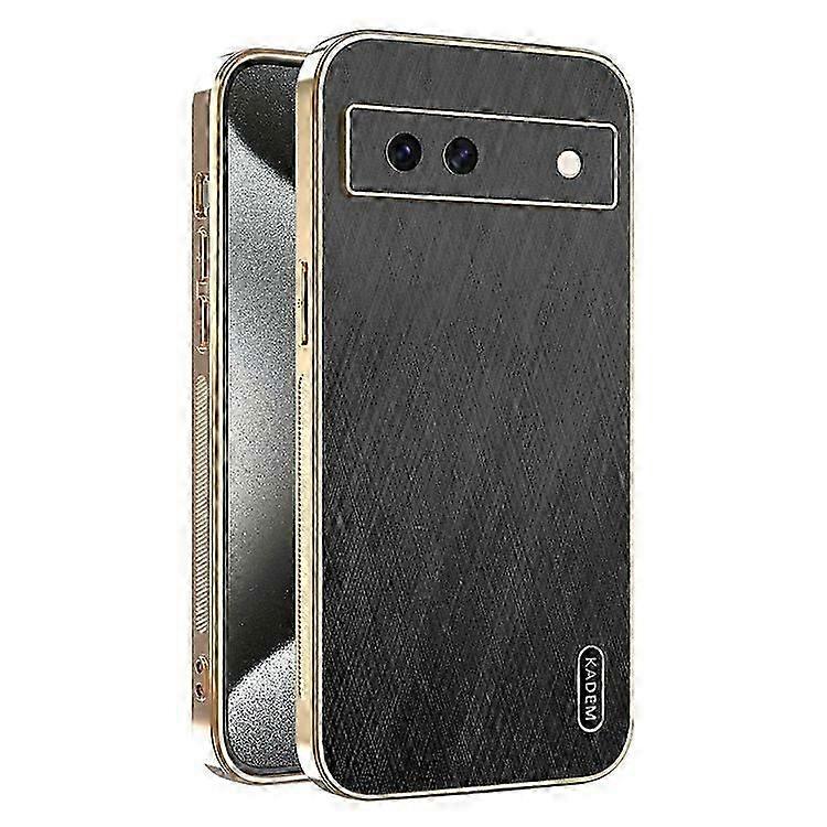KADEM Compatible For Google Pixel 8a Case Electroplating Silk Texture PU + TPU Phone Back Cover
