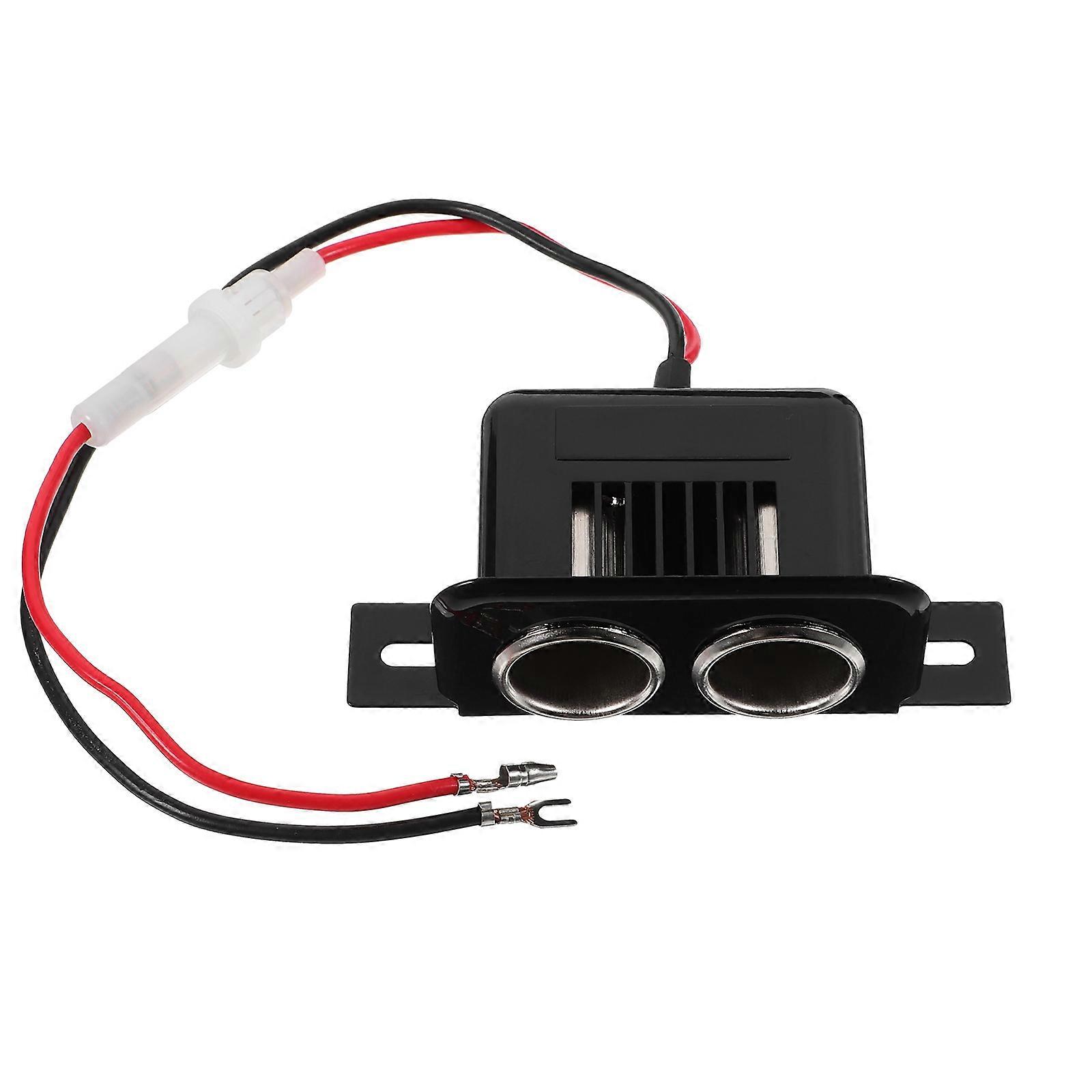 Cigarette Lighter Outlet For Traveling 10.8X5.6X4CM Black Overload Protection Adapter 1Pcs