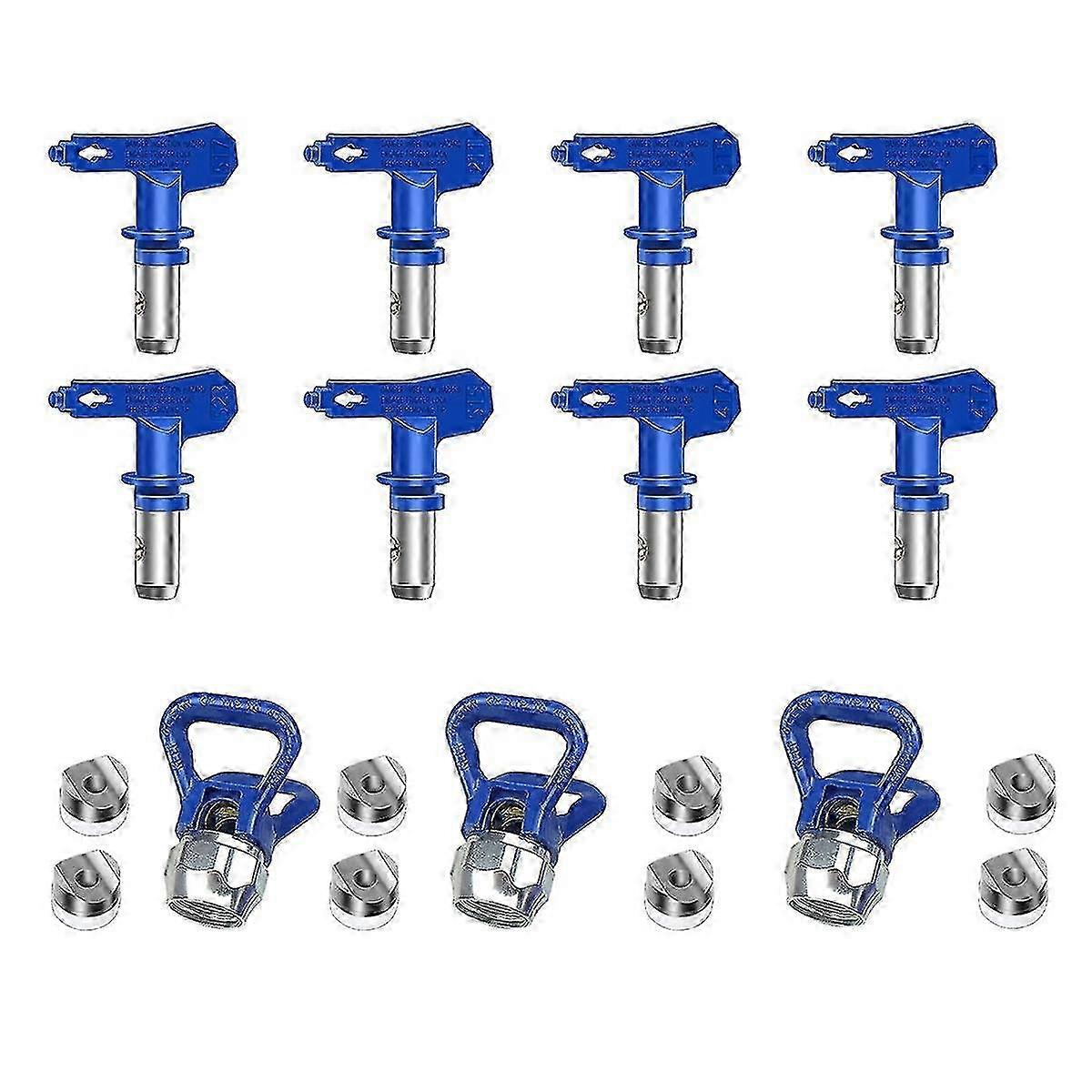 Airless painting nozzles 8pcs set with reversible spray tips