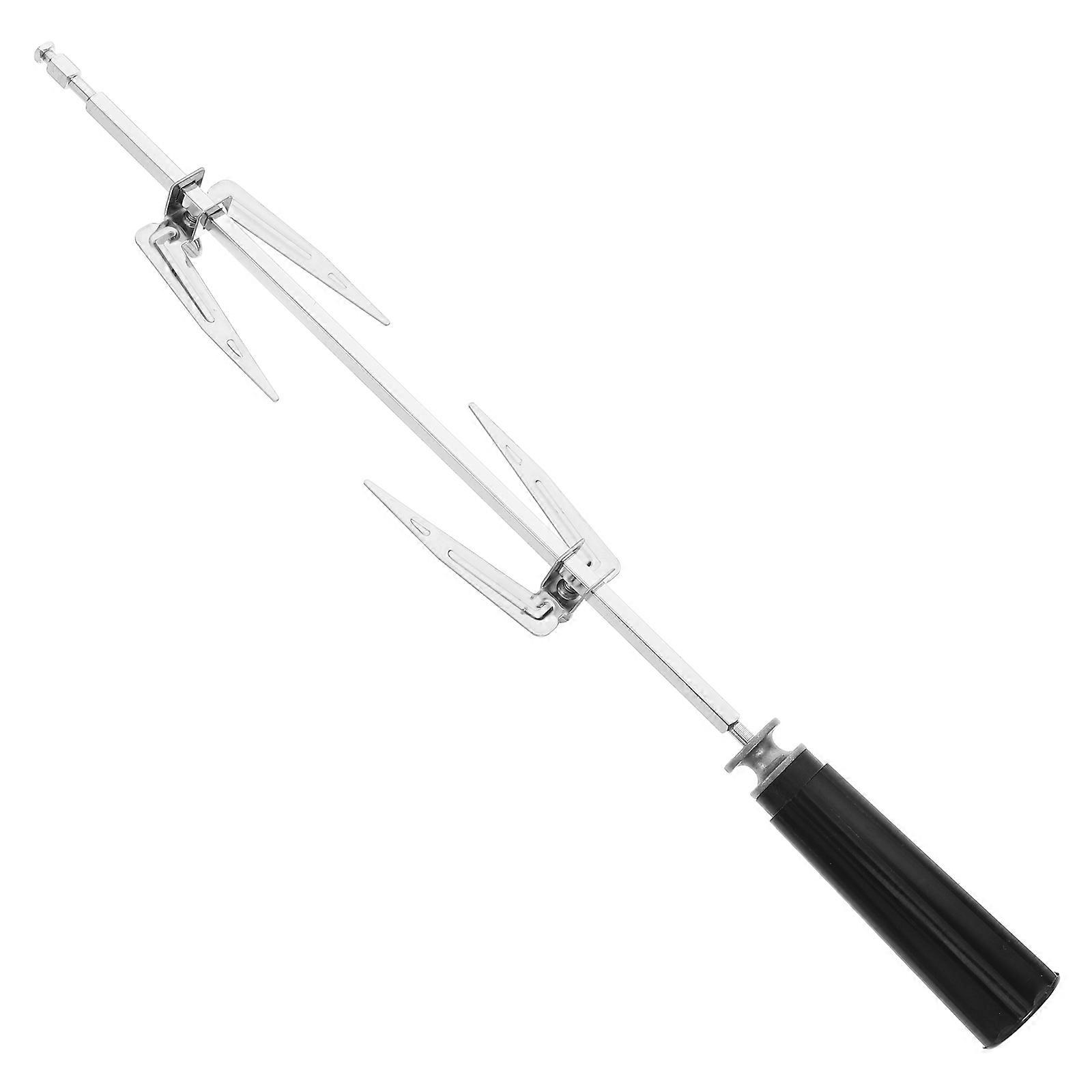 Barbecue Fork Meat Grilling Fork Rotisserie Skewers 430 Stainless Steel Heat-Resistant Handle Cooking Chicken 1Set
