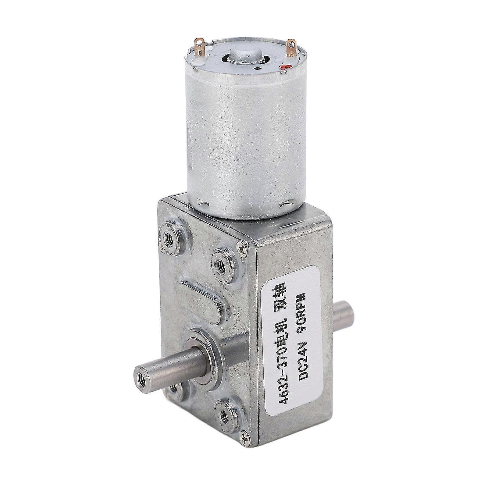 2025 DC Geared Motor Double Shaft Rotation Direction Adjustable Square Turbine Worm Speed Reduction Motor DC24V 90RPM