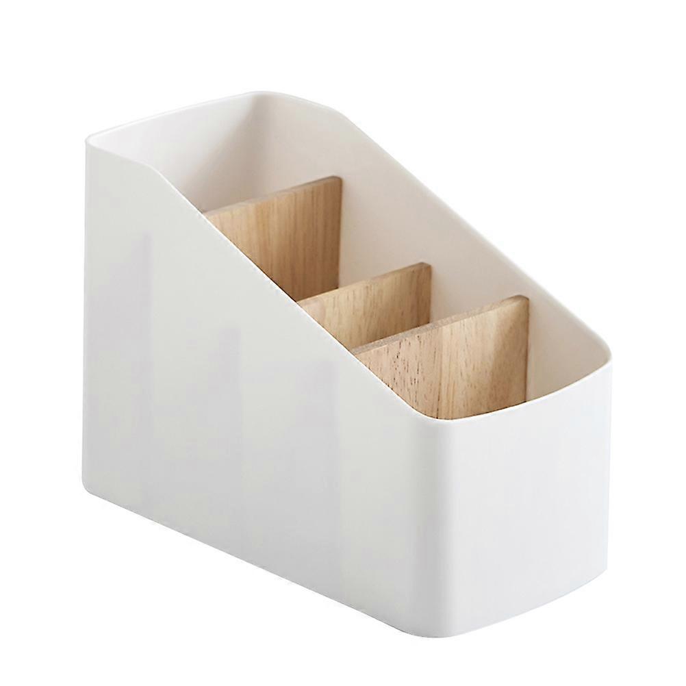 Creative White ABS Desktop Storage Basket with Detachable Compartments for Makeup and Household Organization