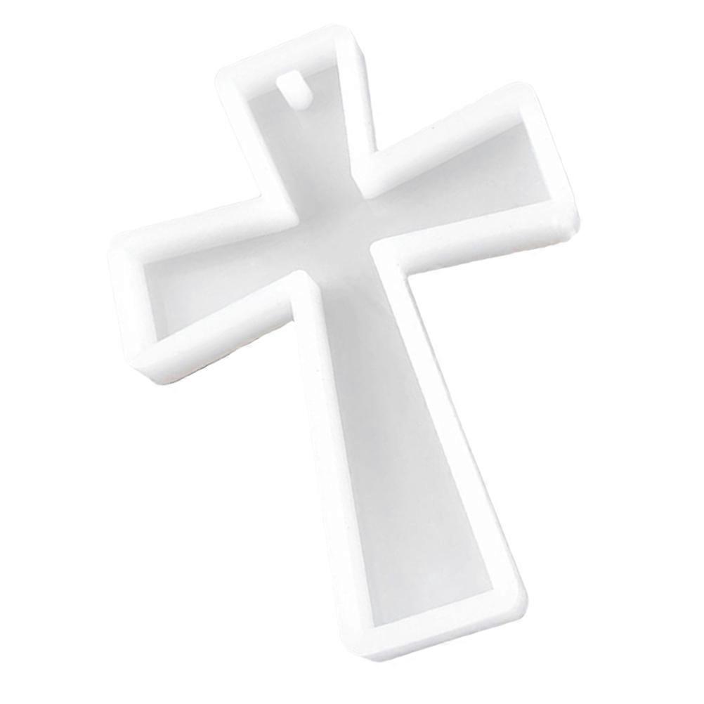 DIY Cross Pendant Mold for Resin Crafts Practical and Flexible Silicone White Safe and Easy to Use 6.5 x 4.5 cm