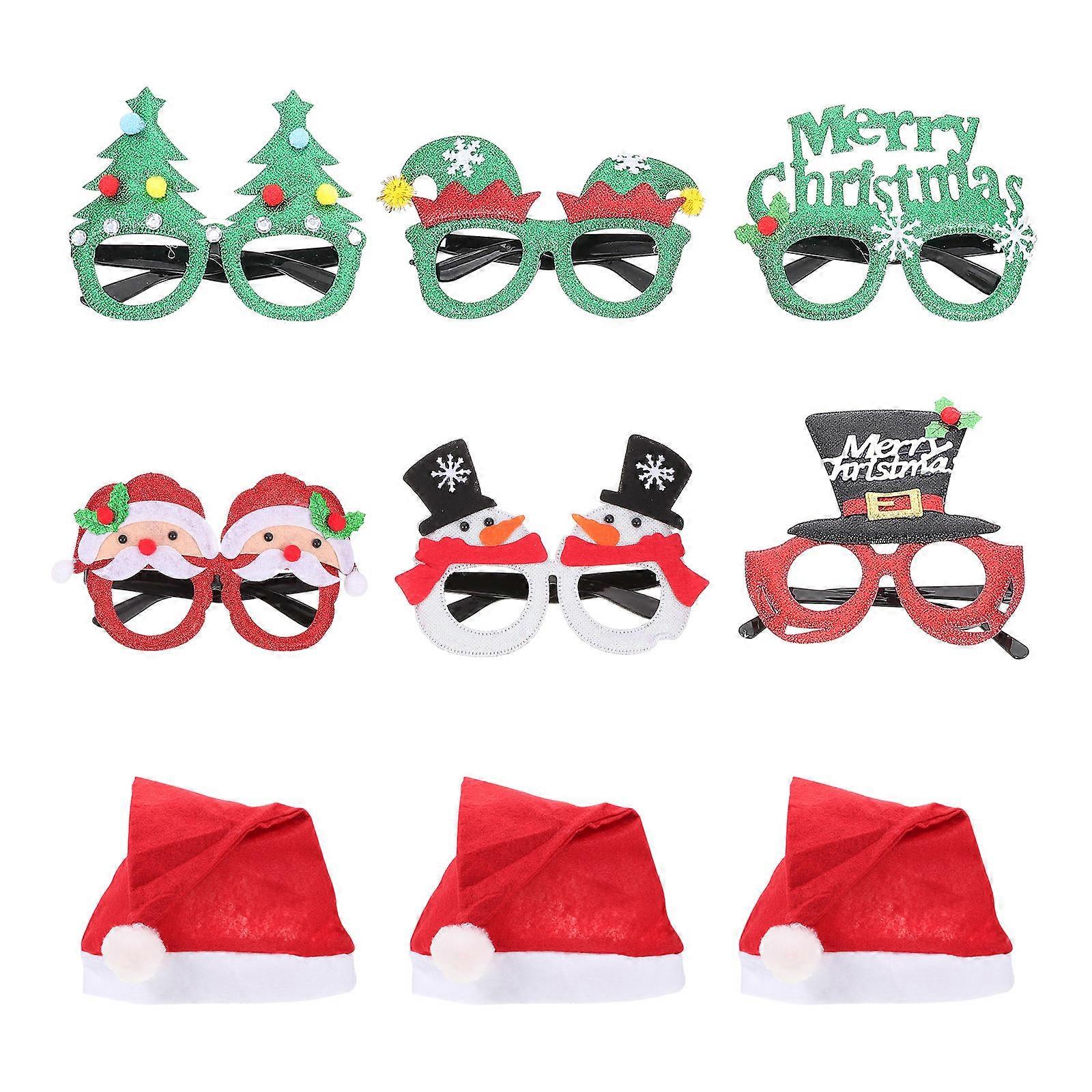 Festive Glasses Frames 1 Set Round Shape Headwear For Christmas Party Stylish Decoration Accessory