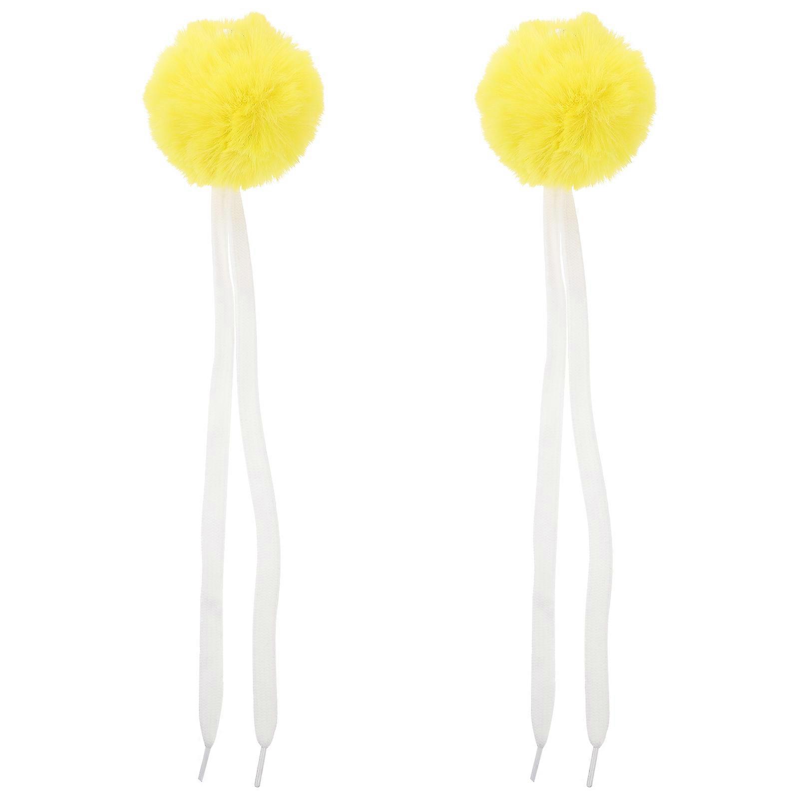 Fuzzy Ball Roller Skate Attachment For Skating 8.00X8.00X8.00CM Yellow Decorative 2Pcs