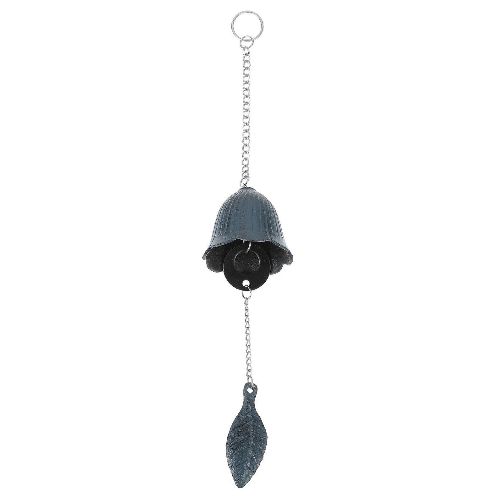Iron Wind Chime Simple Retro Hanging Wind Bell Garden Ornament Blue 1Pack