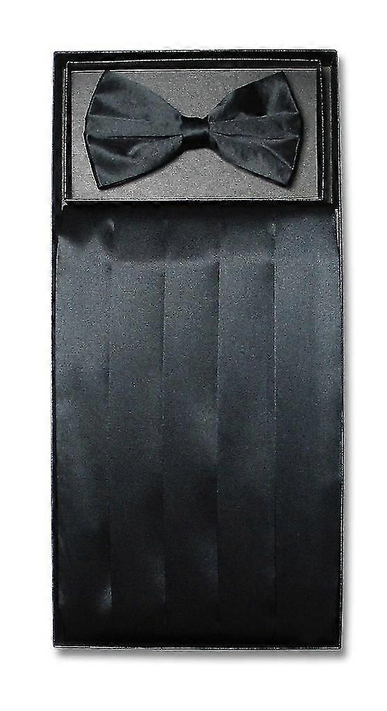 SILK Cumberbund & BowTie Solid Men's Cummerbund Bow Tie Set