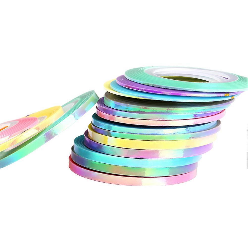 18 גלילי קלטת אמנות לנשים סט כלים לקישוט ציפורניים יצירתי בצבעים שונים