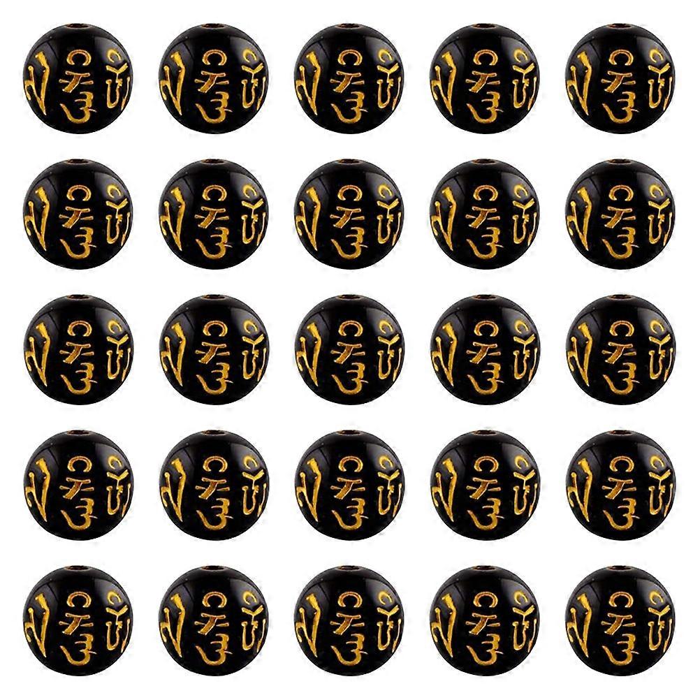 Buddhist Beads for Decoration 200 Loose Acrylic Pieces Black Color Smooth Surface No Burrs 200Pcs