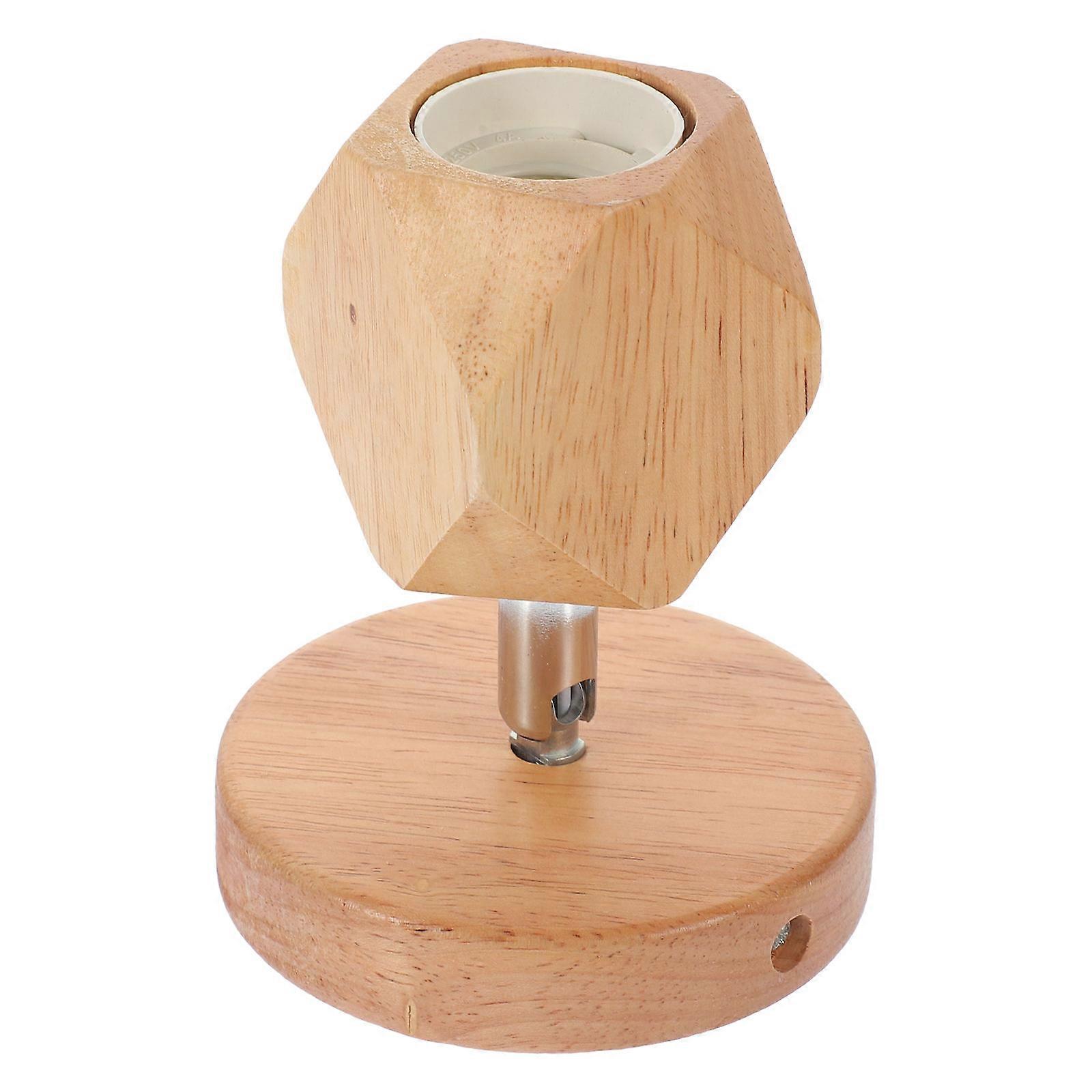 Square Wood E27 Lamp Holder With Rotating Design Ideal For Industrial Offices 1Pack