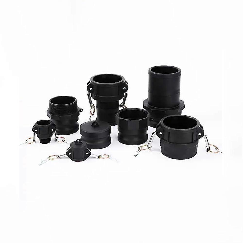 1 Pc Black Plastic Camlock Fitting 1/2' to 2' PP Quick Disconnect Coupling Type C