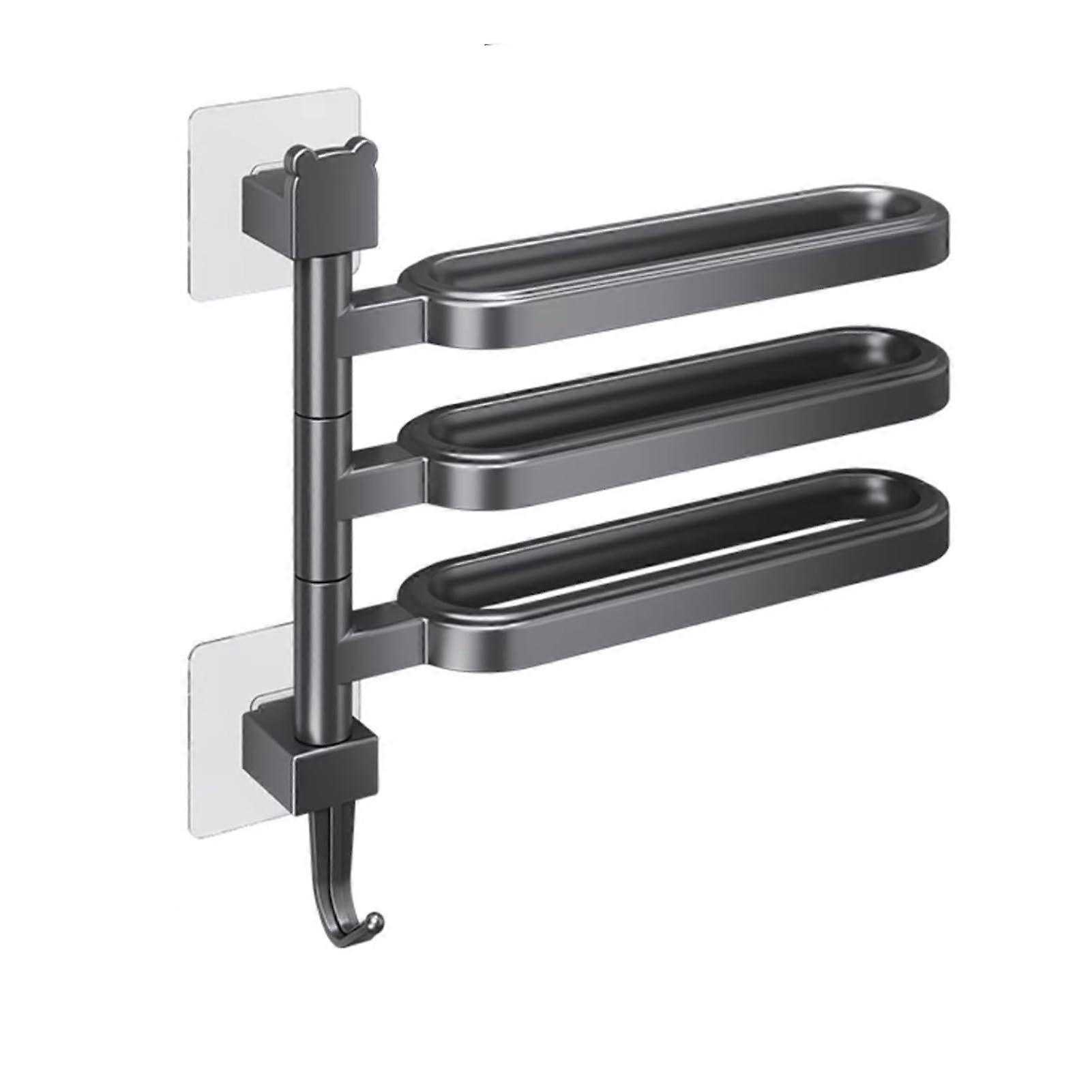 Stainless Steel SelfAdhesive Towel Holder 180° Rotatable 4Arm Towel Rail