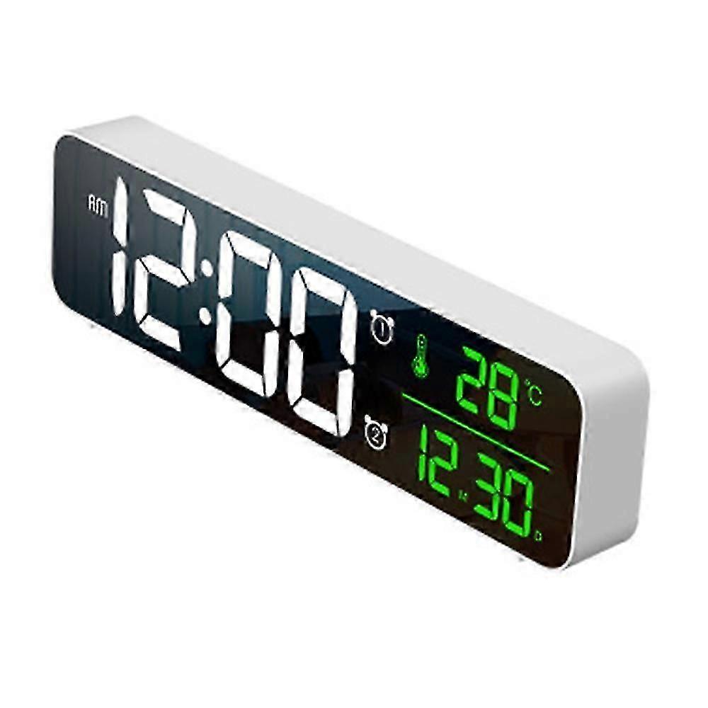 Digital Alarm Clock, Led Alarm Clock Digital Mirror Wall Clock Large Digits Table Clock Wi
