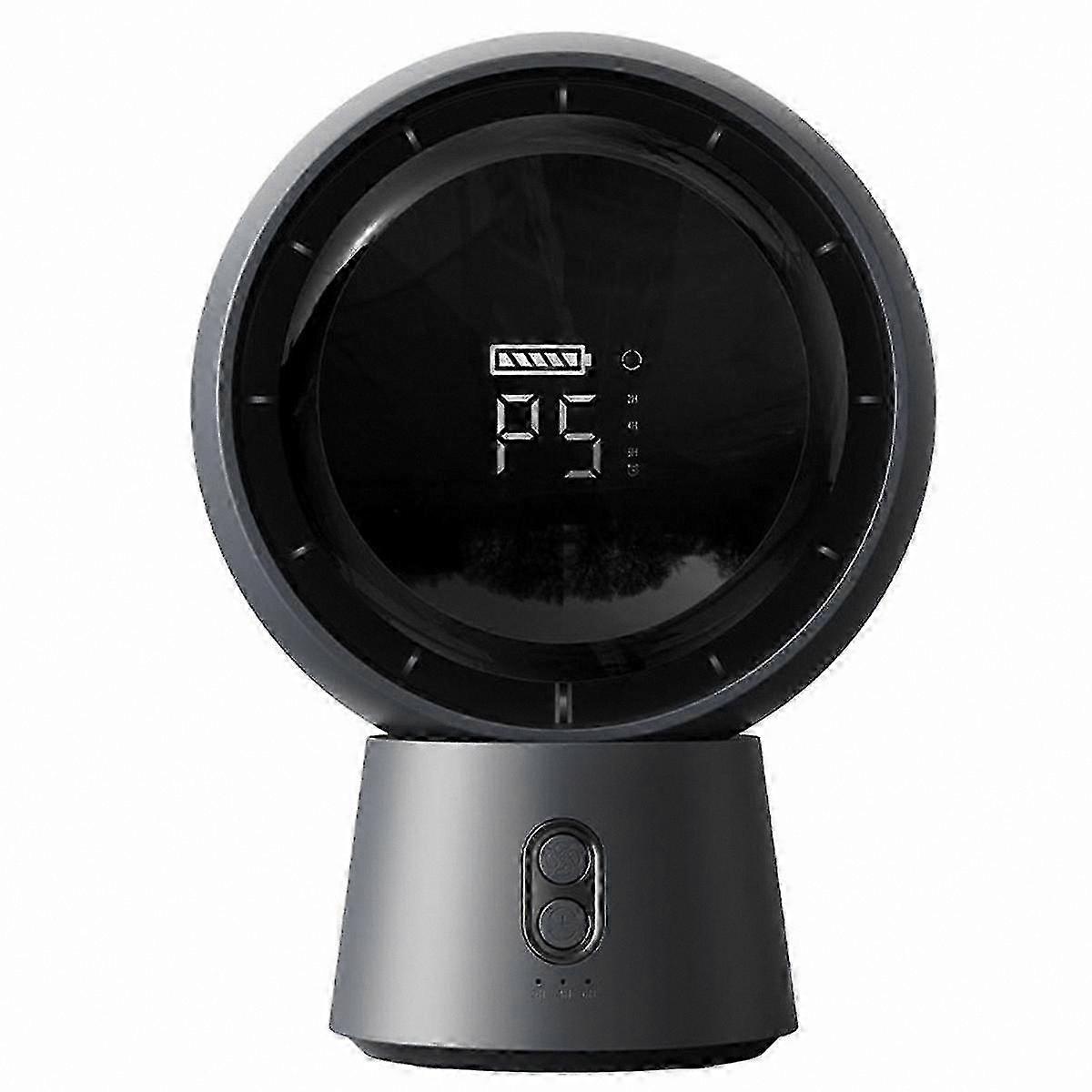 Portable Mini Bladeless Fan with USB Rechargeable 5000mAh Battery, 5-Speed Wind Control, Cordless Table Fan for Home Use (Gray)