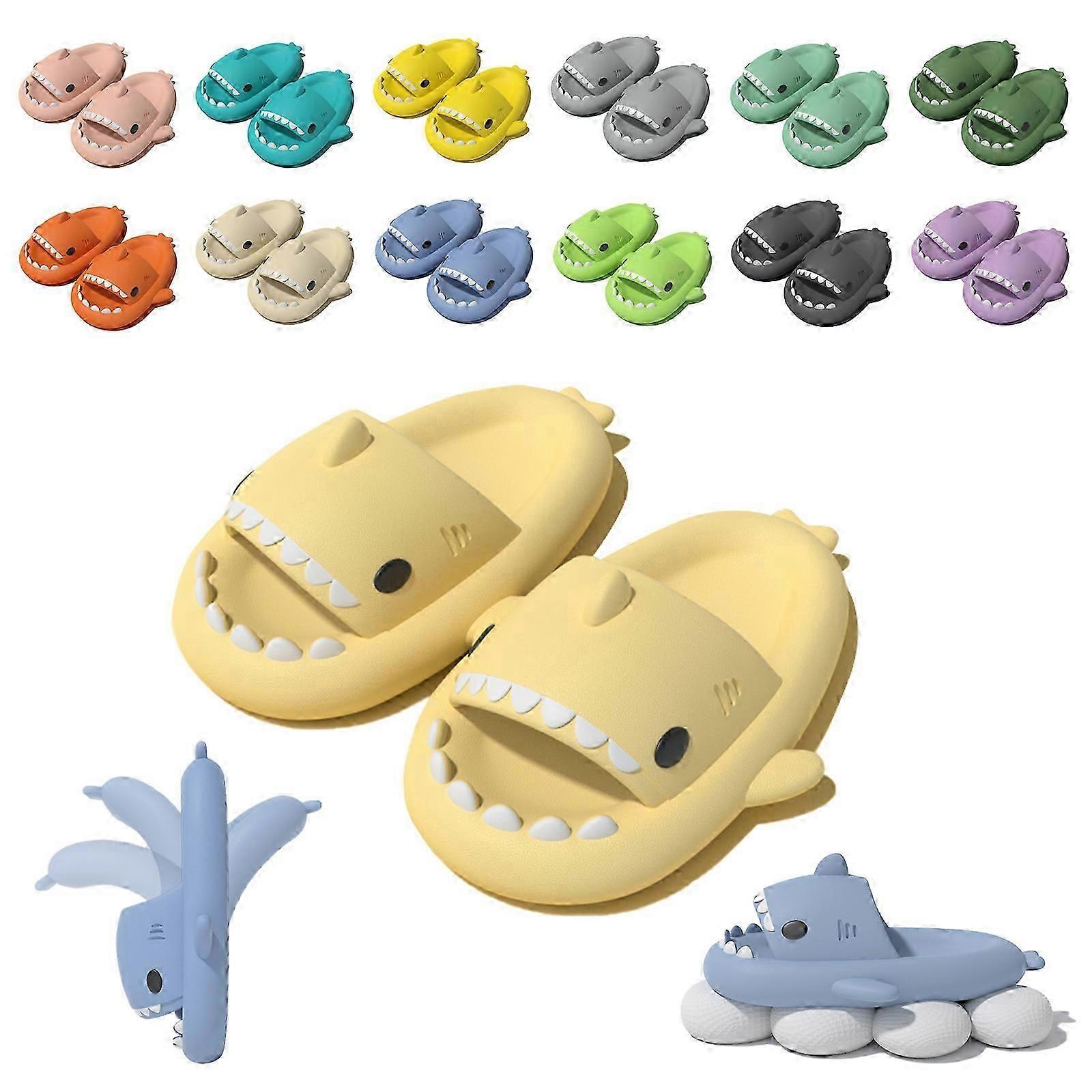 Shark Slides Adult Cute Open Toe Shark Sandals Novelty Non-Slip Shark Slippers For Men And Women