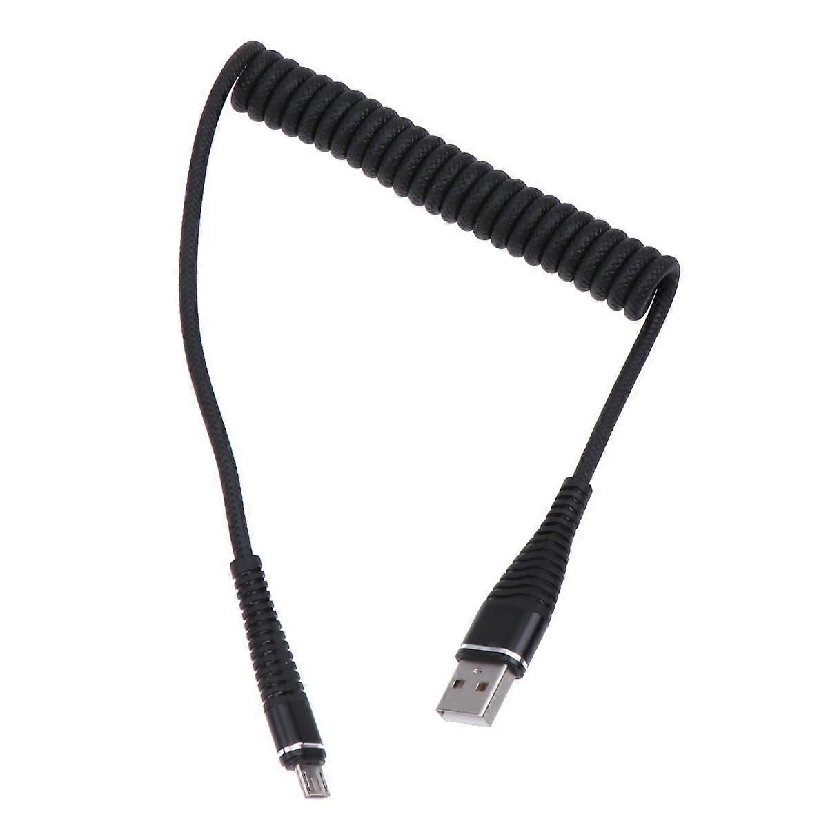 Telescopic Mobile Phone Charging Cable for Data Transmission Useful at Home Office or Travel Black 6.5ft